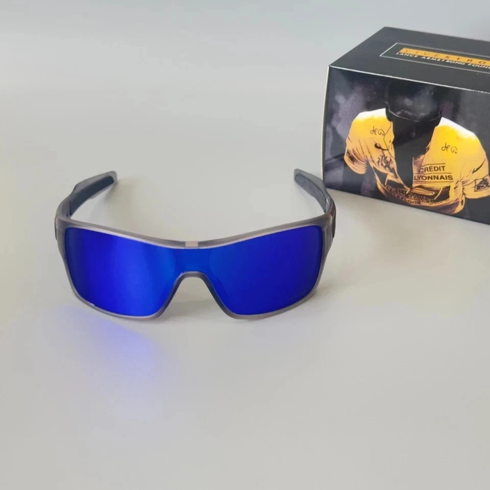 Oakley Turbine Rotor OO9307 Transparent Grey Frame Blue Mirror Lens Sunglasses