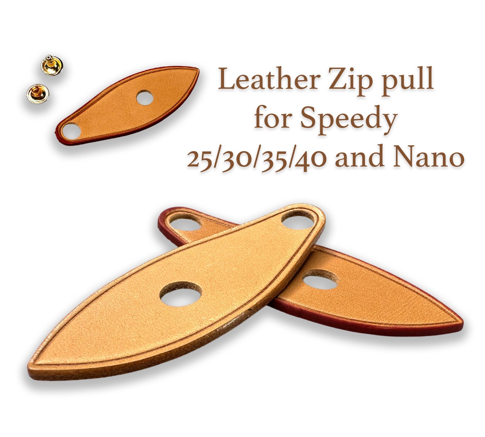 Dressupyourpurse Vachetta Leather Zip Pull zipper puller for Speedy 25 30 35 40