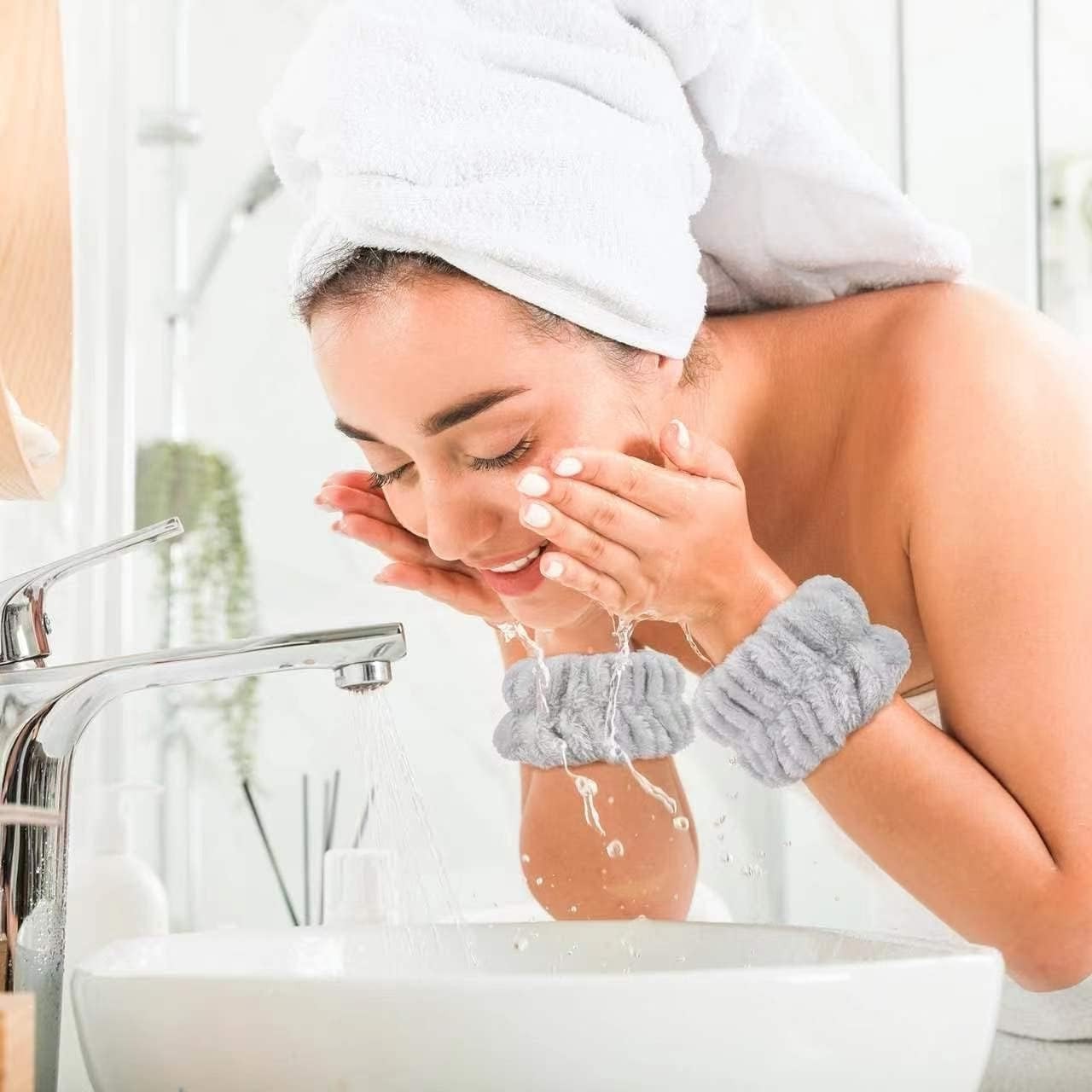 Microfiber Wrist Bands for Washing Face Absorbent Spa Face Wash Wristbands