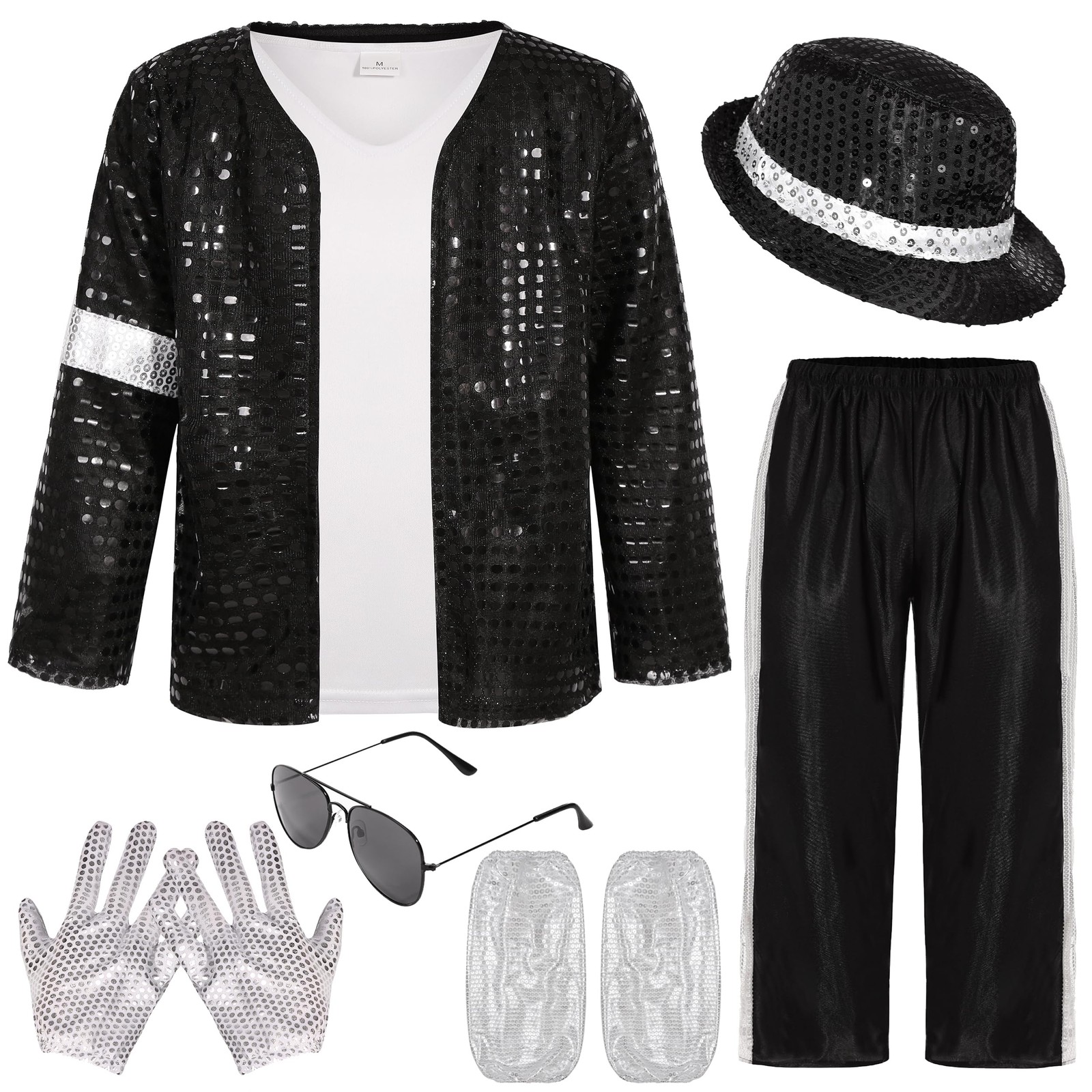 Kids Dance Star Costume 80s 90s Pop Halloween Stage Outfit 8-10 Years