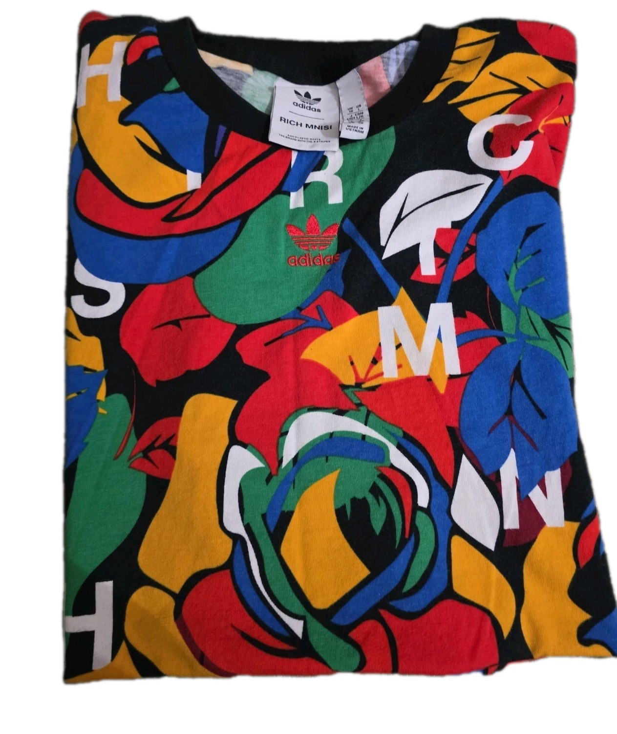 Adidas Originals US Size L RICH MNISI All Over Print Loose Tee T Shirt Top