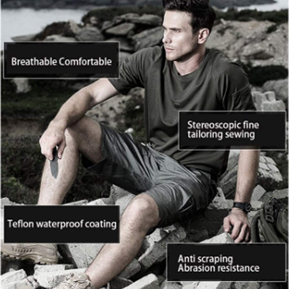 Mens Summer Tactical Shorts Cargo Outdoor Waterproof Hiking Fishing Track Shorts