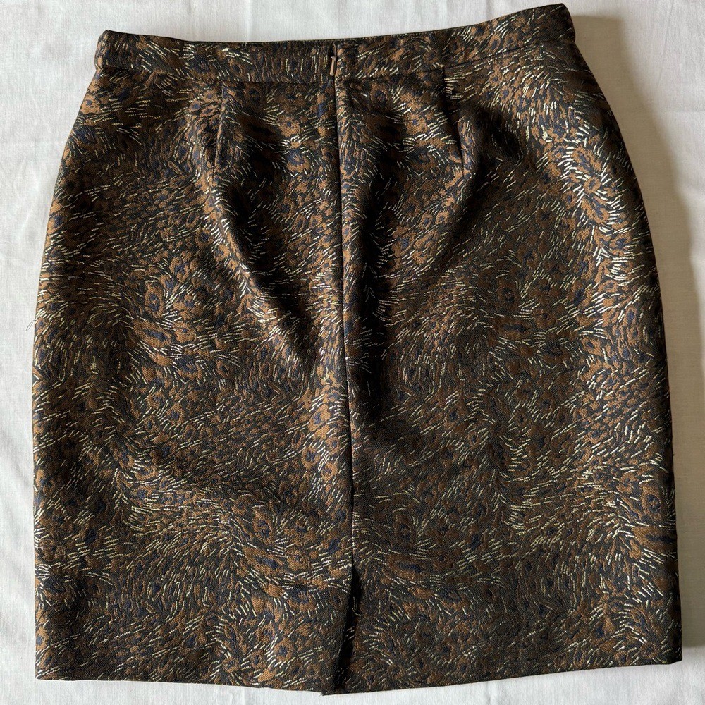 Pure Collection Brown Patterned Pencil Skirt