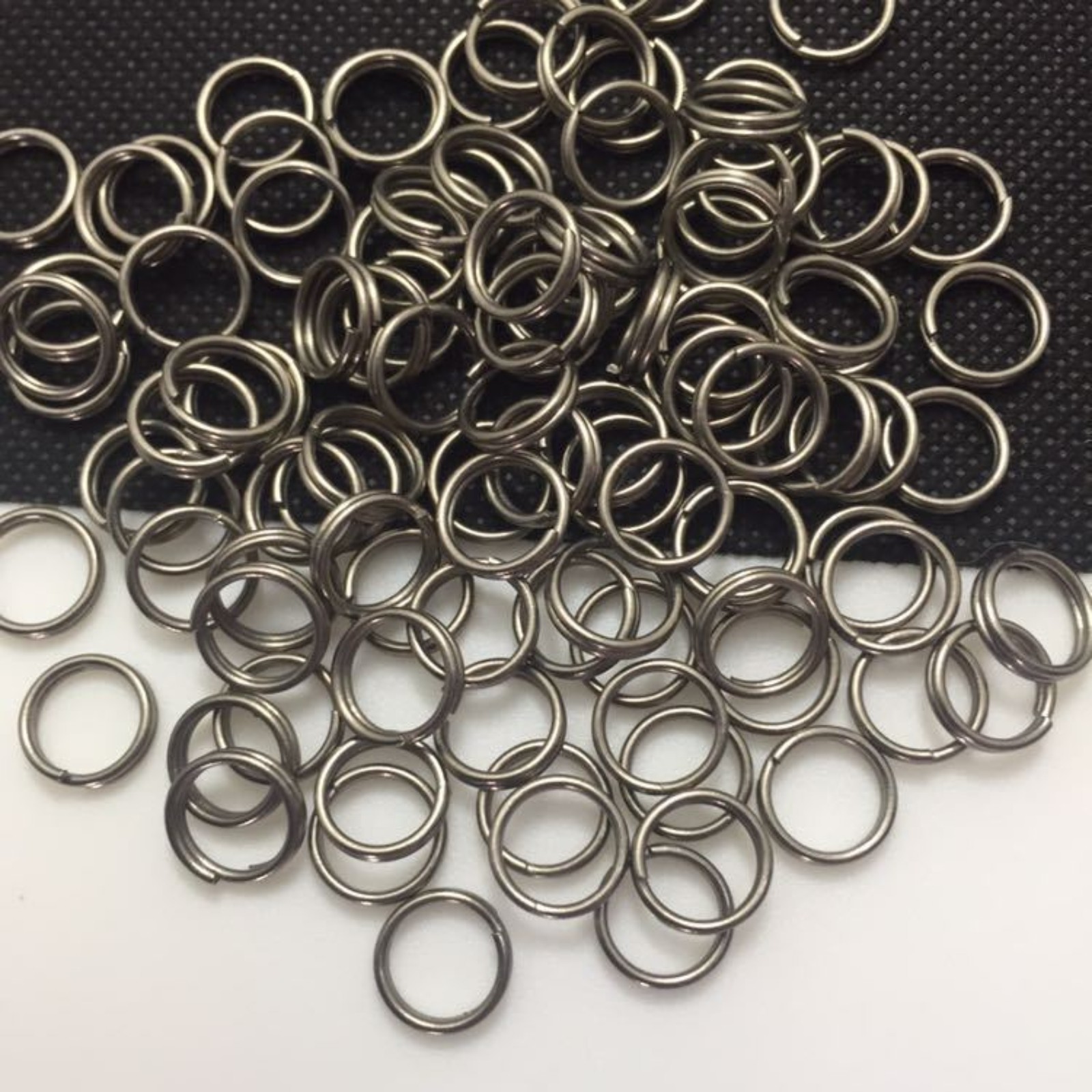 10pcs 10/12/14mm Titanium Alloy Circle Key Ring Hanging Split Ring Keychain