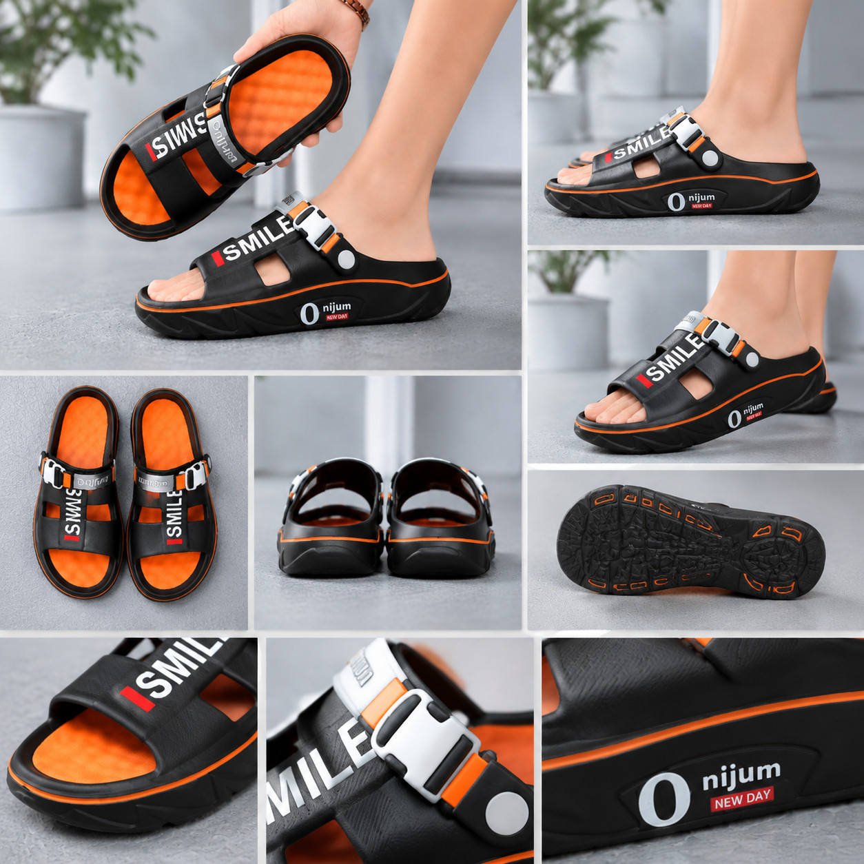Men’s EVA Massage Slippers Arch Support Soft Anti Slip Indoor Outdoor Sandals