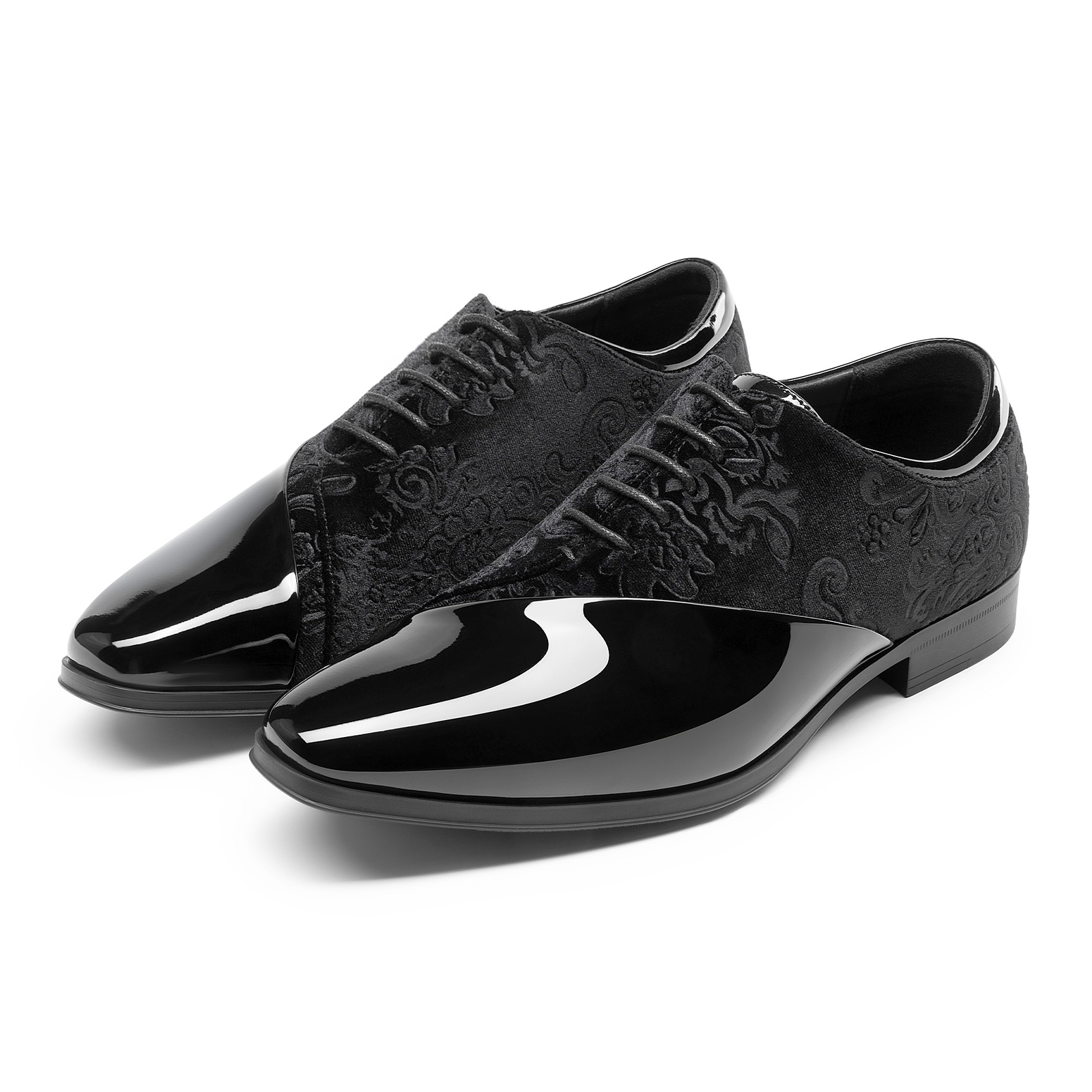 Men’s Dress Tuxedo Shoes Classic Patent Velvet Lace-up Formal Oxford Durable