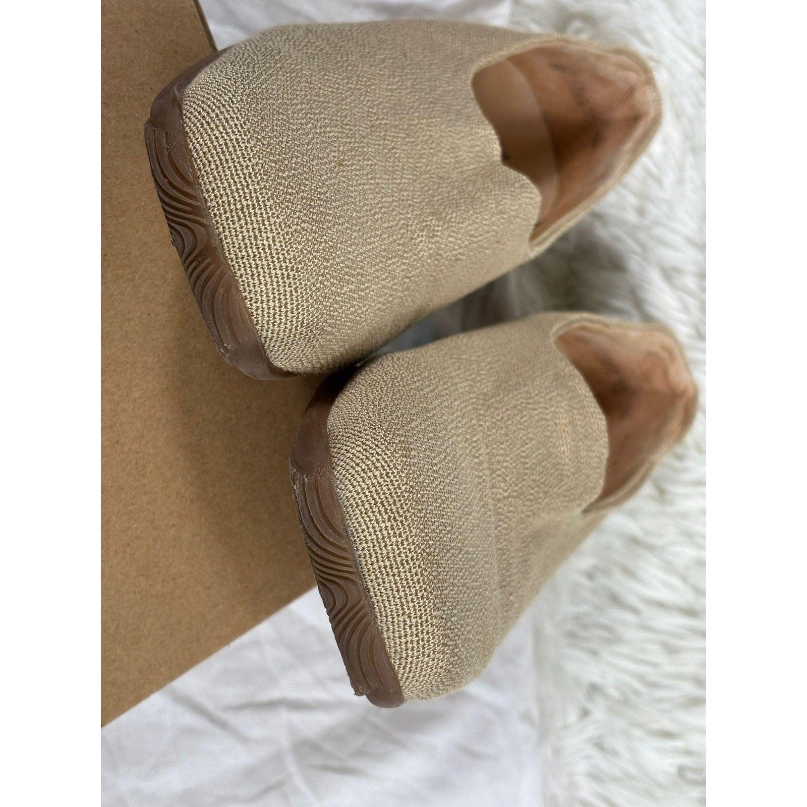 Theresia M. Shoes Womens Size 6 Beige Capri Slip On Wedge Comfort Square Toe