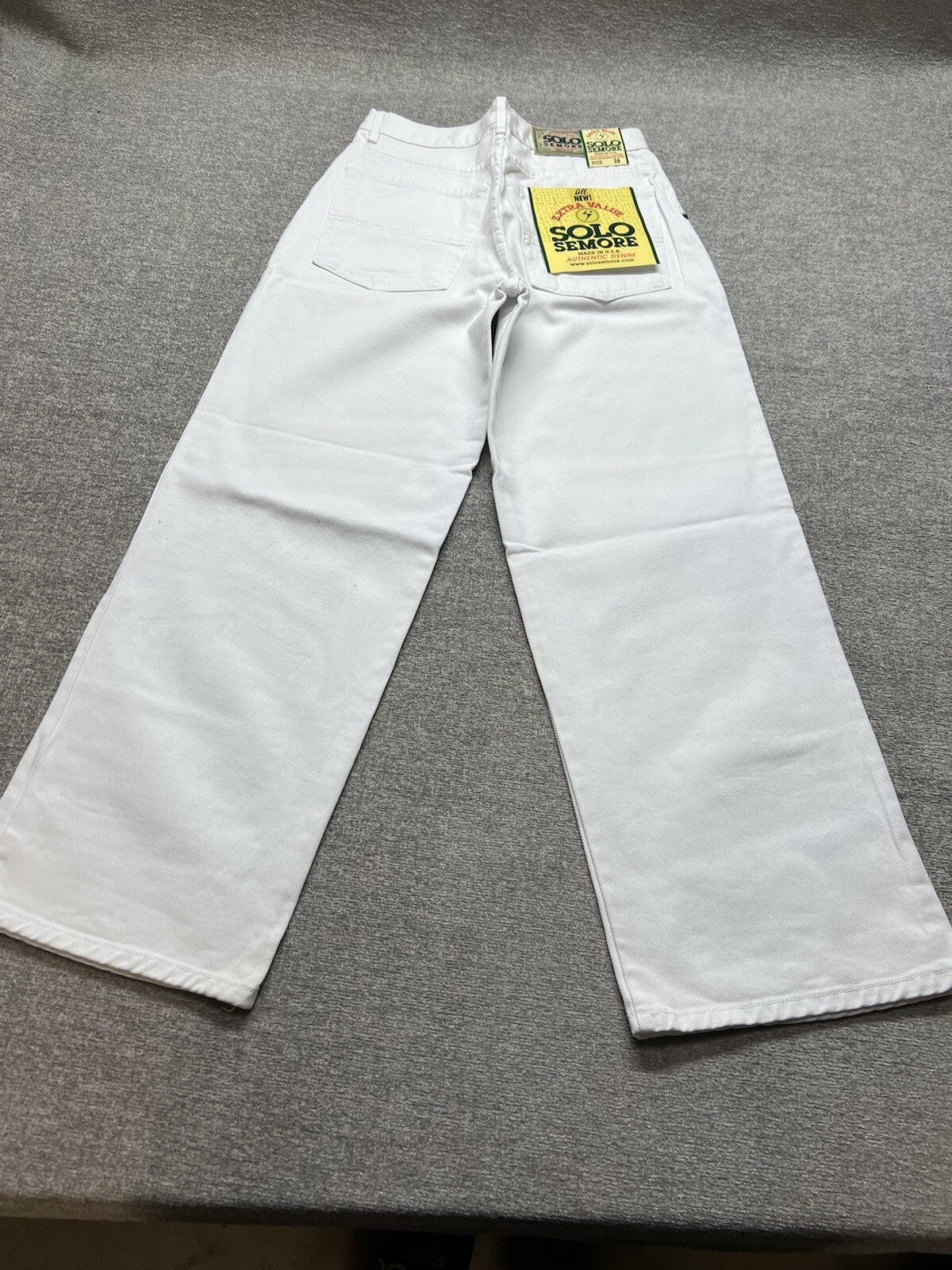 Vintage Solo Semore White Jeans Baggy Straight Leg Skater 28×29 USA Made