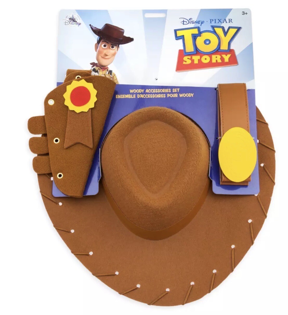 Disney Store Boys Woody Costume Accessory Set Hat Holster Belt Toy Story NEW