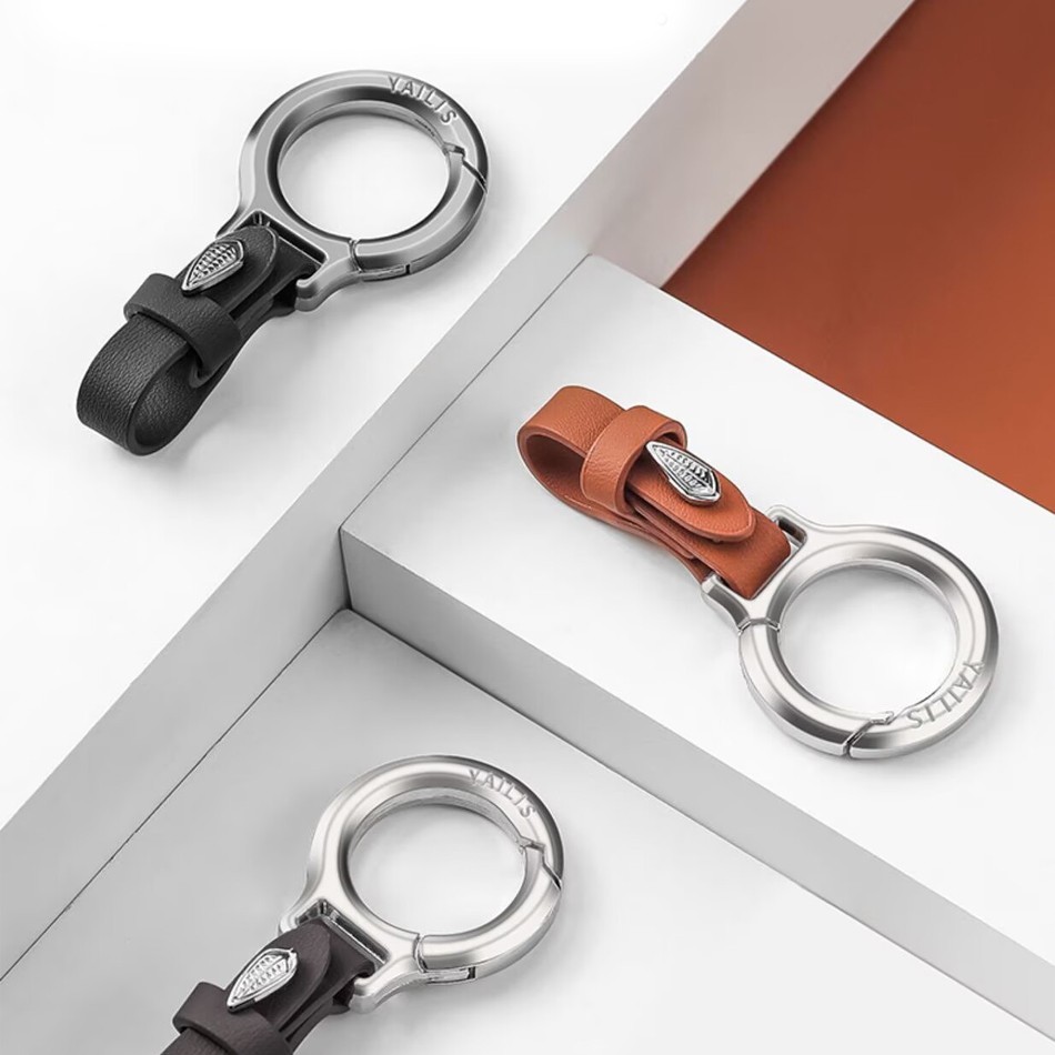 Men’s & Women’s Fashion Style Leather Clip Keychain Car Key Ring Fob Holder Gift