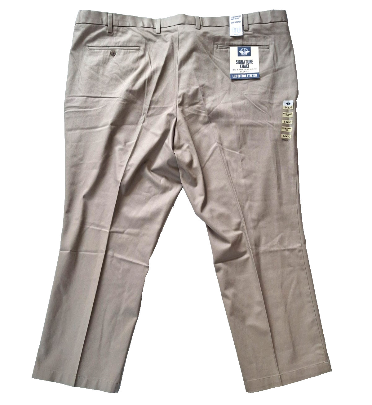 Dockers Pants 48 X 29 Big & Tall Light Khaki Classic Fit Pleated Flex Comfort