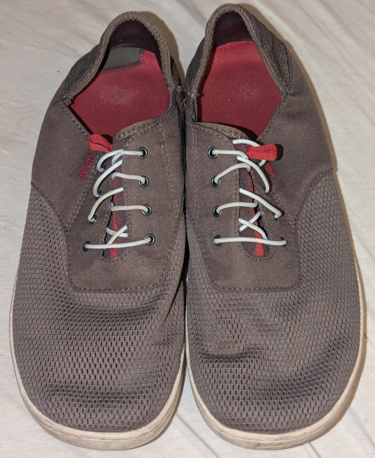 OluKai Nohea Moku Men’s Size 11 / 44 Sneakers Brown Red Casual Shoes Slip On