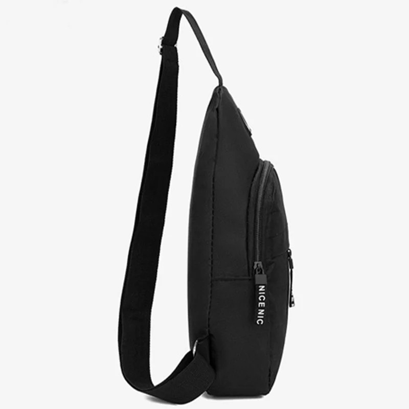 Men’s Crossbody Chest Bag Oxford Sling Shoulder Bag Travel Hiking Casual Black