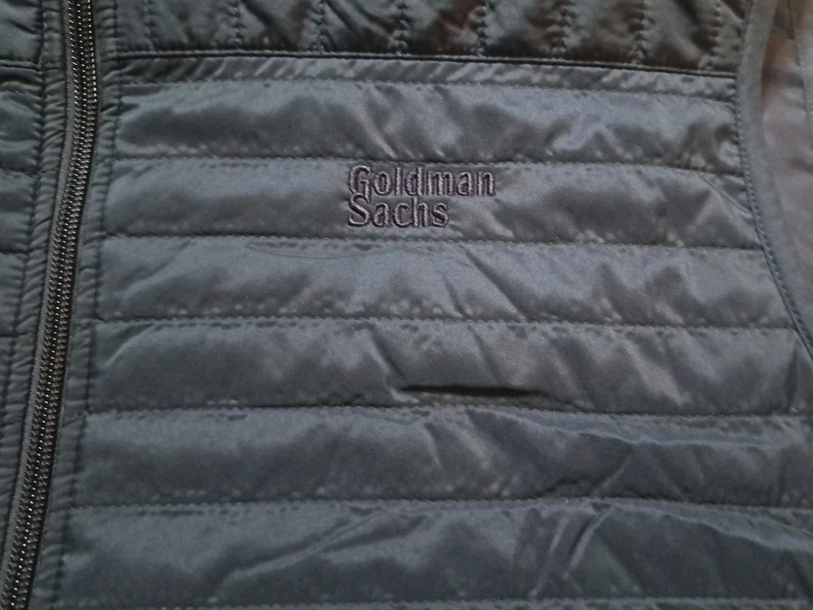 Goldman Sachs Quilted Puffer Vest Men XL Blue Finance Storm Creek Employee Tech