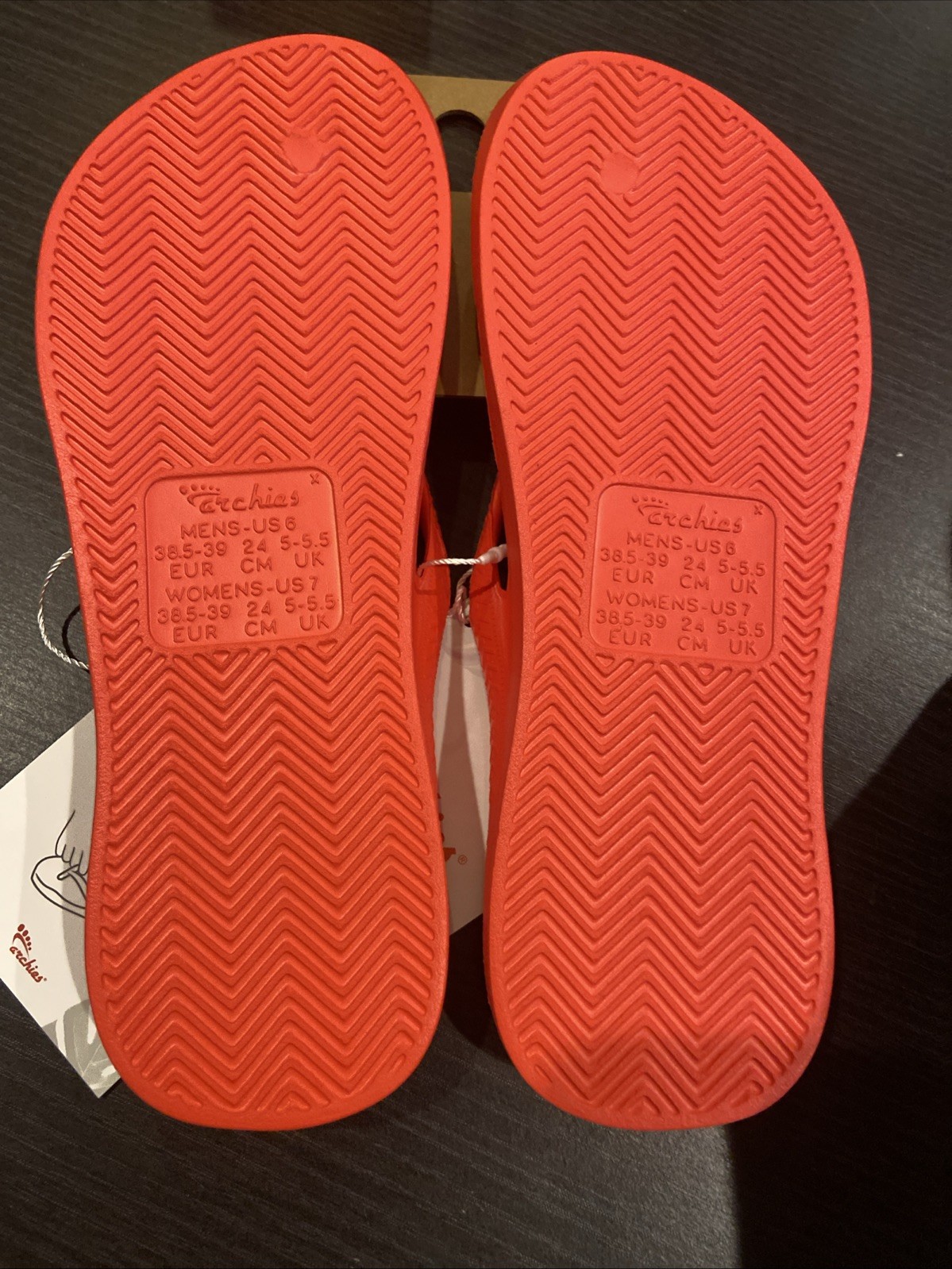 Size 7 Women Archies Arch Support Flip Flop ARCHFLIP CORAL Vivid Coral SYNTHETIC