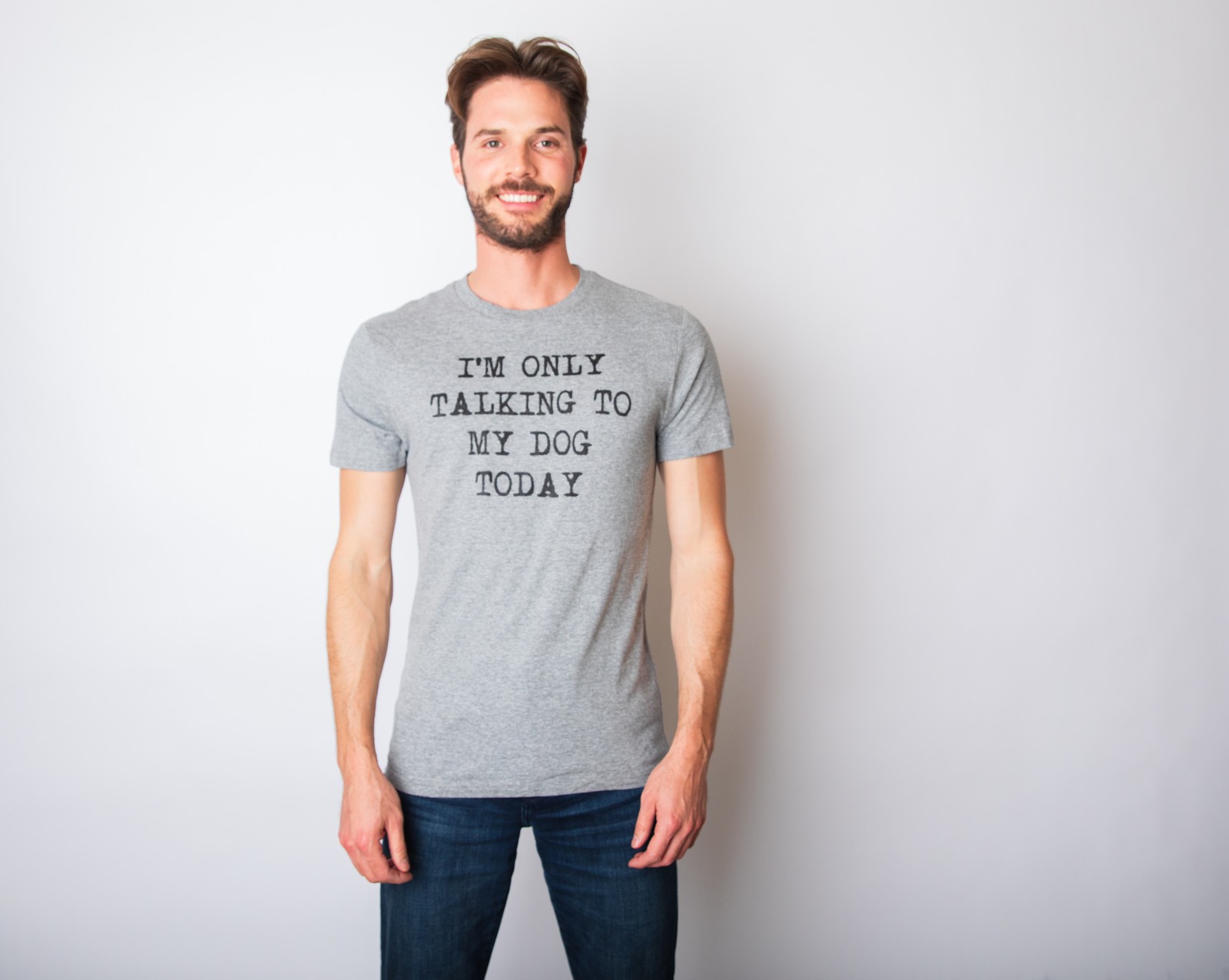 Mens I’m Only Talking to My Dog Today Funny Shirts Dog Lovers Novelty Cool T