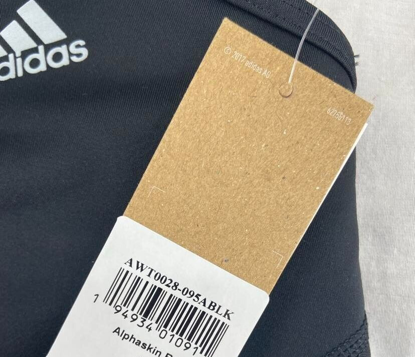 NEW Adidas Black Aeroready Alphaskin Racerback Elastic Band Sports Bra Women’s L