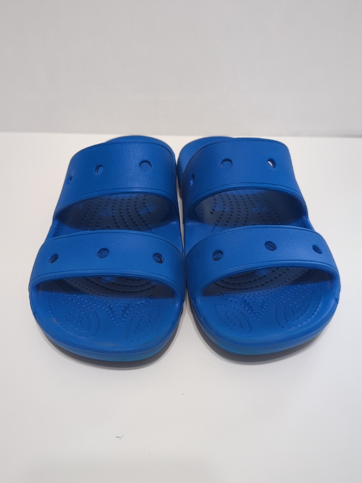 CROCS Classic Slide Sandal Men 4 Women 6 Blue Double Strap Slip On Unisex EUC