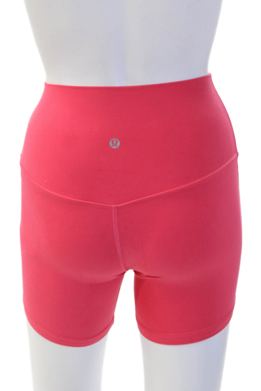 Lululemon Womens Biker Shorts Pink 81% Nylon 19% Lycra Size 0