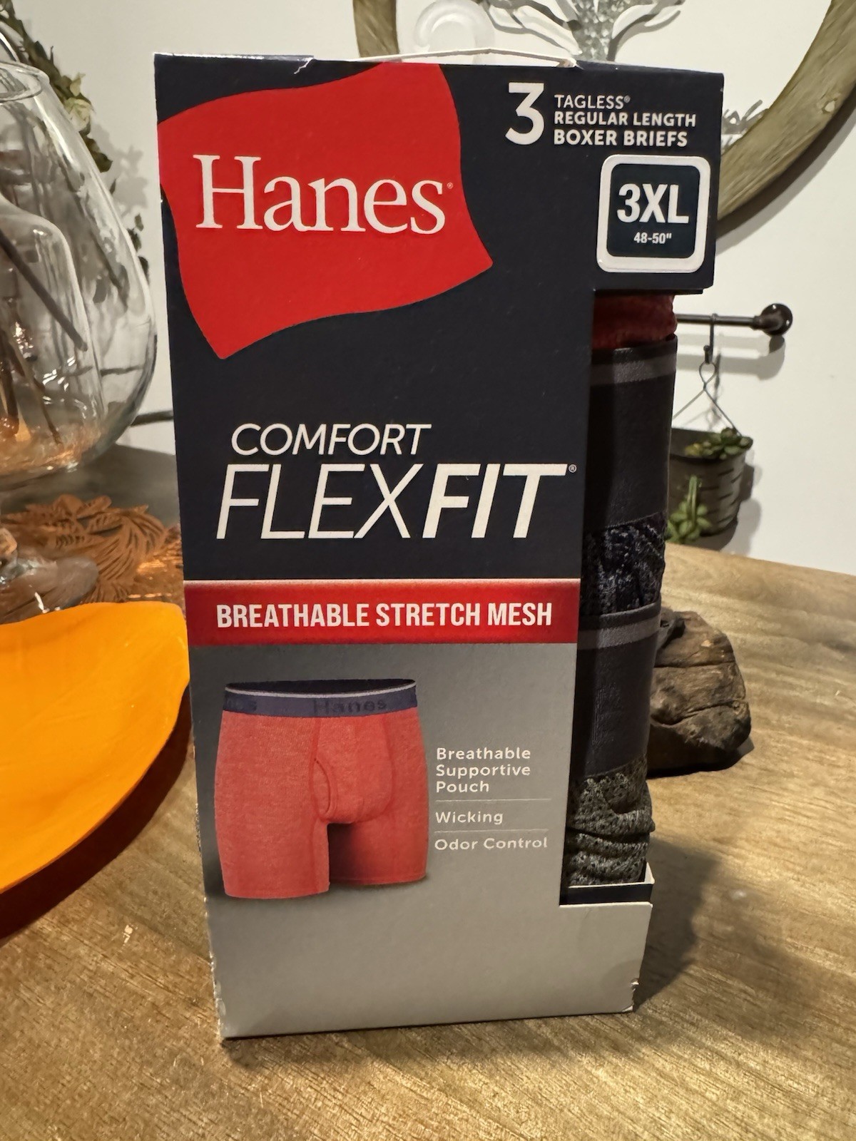 2 Hanes Comfort Flex Fit 3 Boxer Briefs Breathable Stretch Mesh Multicolor 3XL