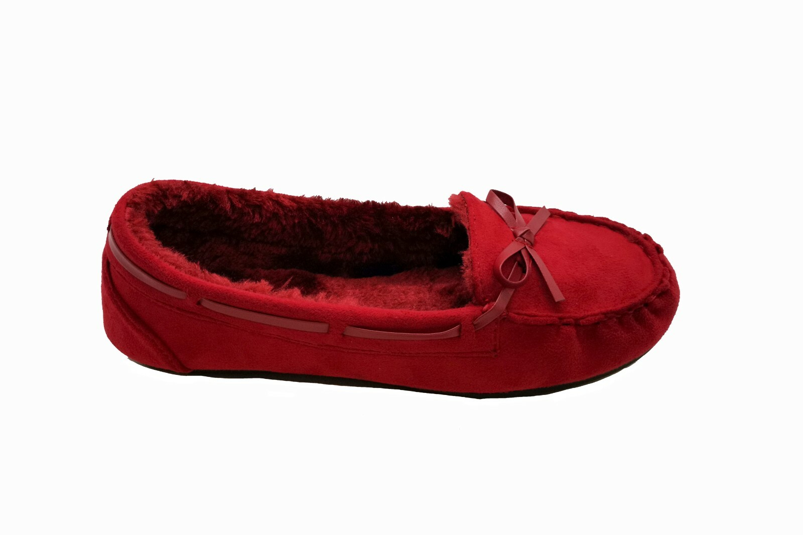 Moccasins Women Slip On Indoor Outdoor Shoe Slipper Fur Loafer #985