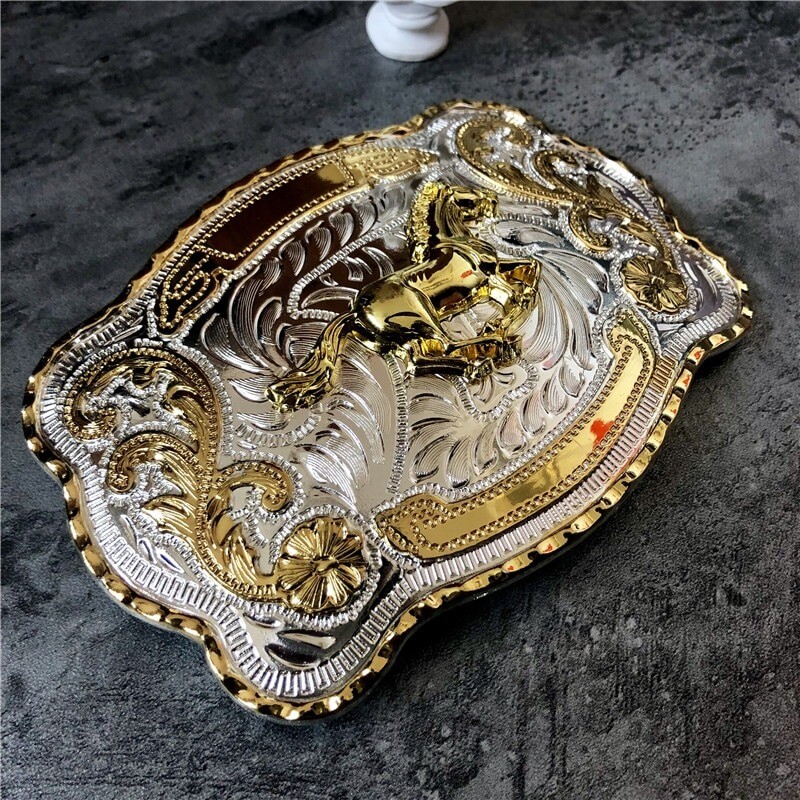 40mm Rock Bull Ride Rodeo Long Huge Big Cowboy Texas Western Shine Belt Buckle