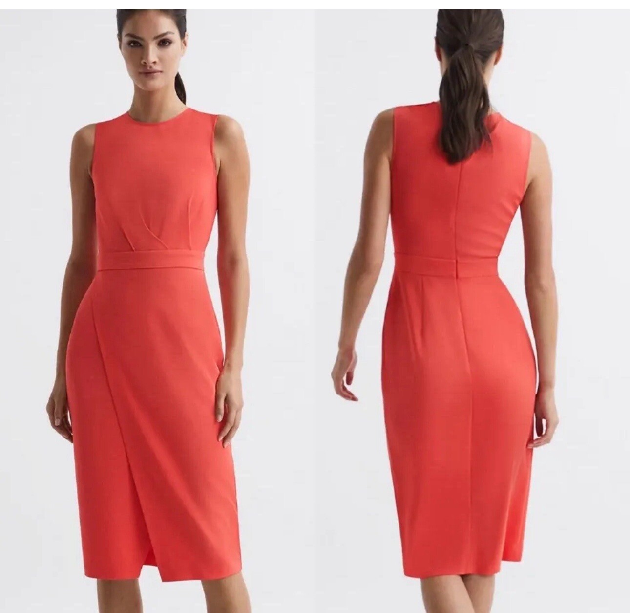 REISS LAYLA SLEEVELESS BODYCON Party Summer DRESS, BLACK Coral Size Uk 4-14 £149