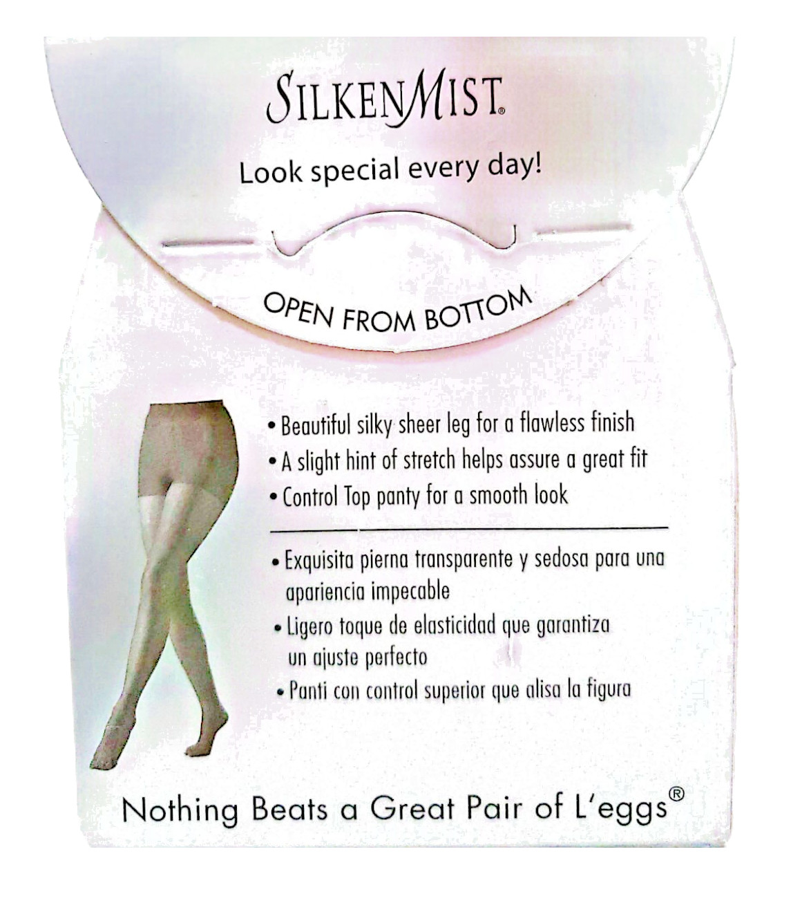 Leggs SilkenMist Pantyhouse, Control Top Sheer Toe, Size Q, Soft Brown 10 Bboxes