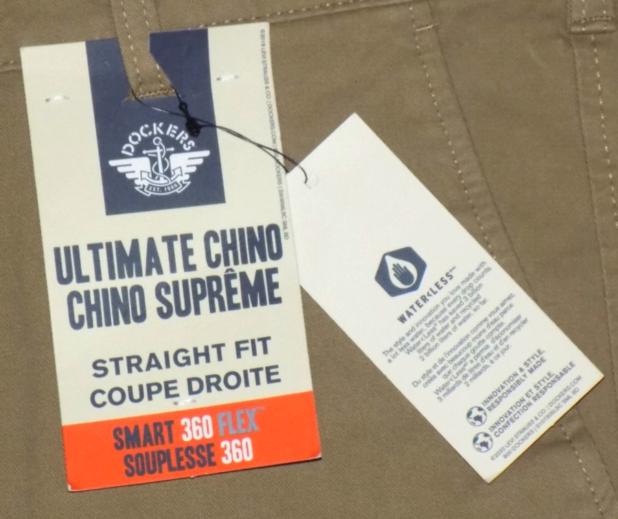 DOCKERS Men’s Ultimate Chino 4-Way Stretch Straight Fit Pants Khaki 40X30 New