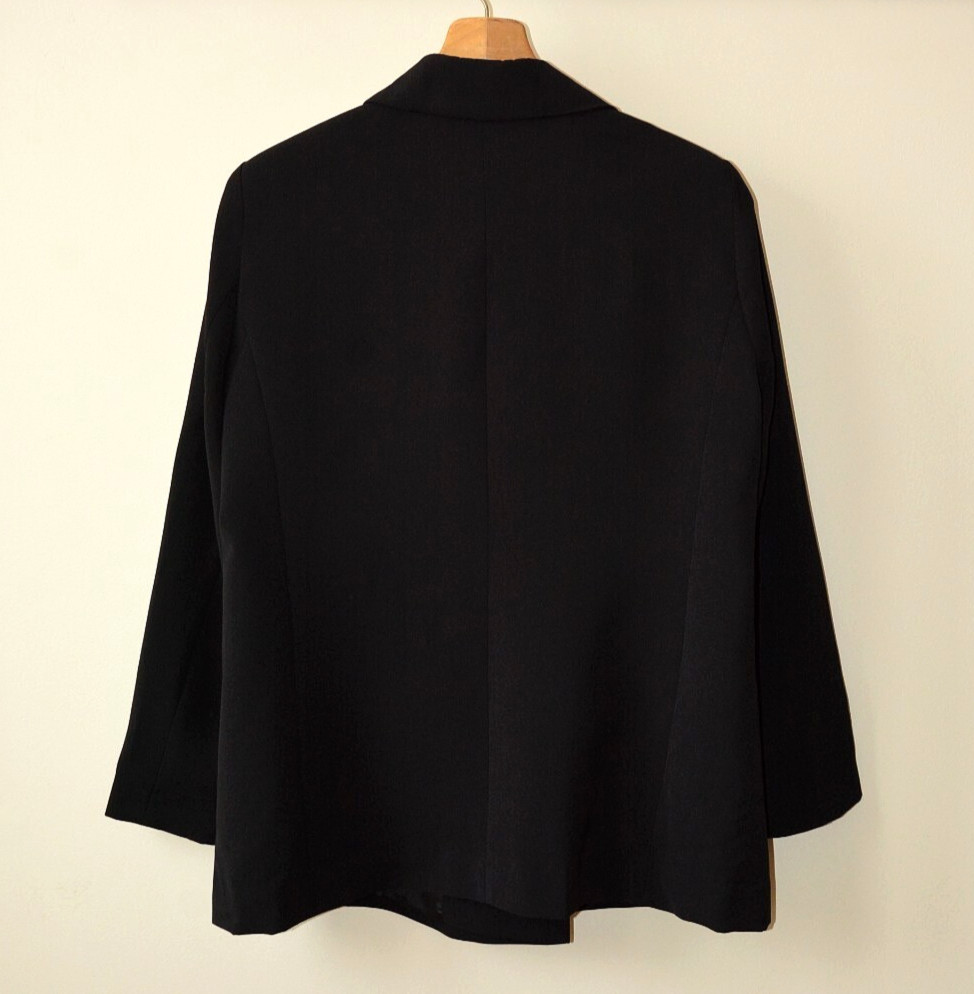 EX PRIMARK BLACK LAPEL DOUBLE BREASTED FULLY LINED BLAZER/JACKET SIZE 16-18-20