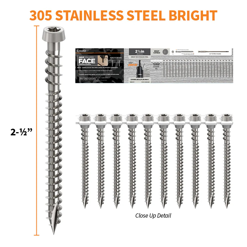 CAMO #10 x 2-1/2-in Composite Deck Screws 1000 -Per Box|14473