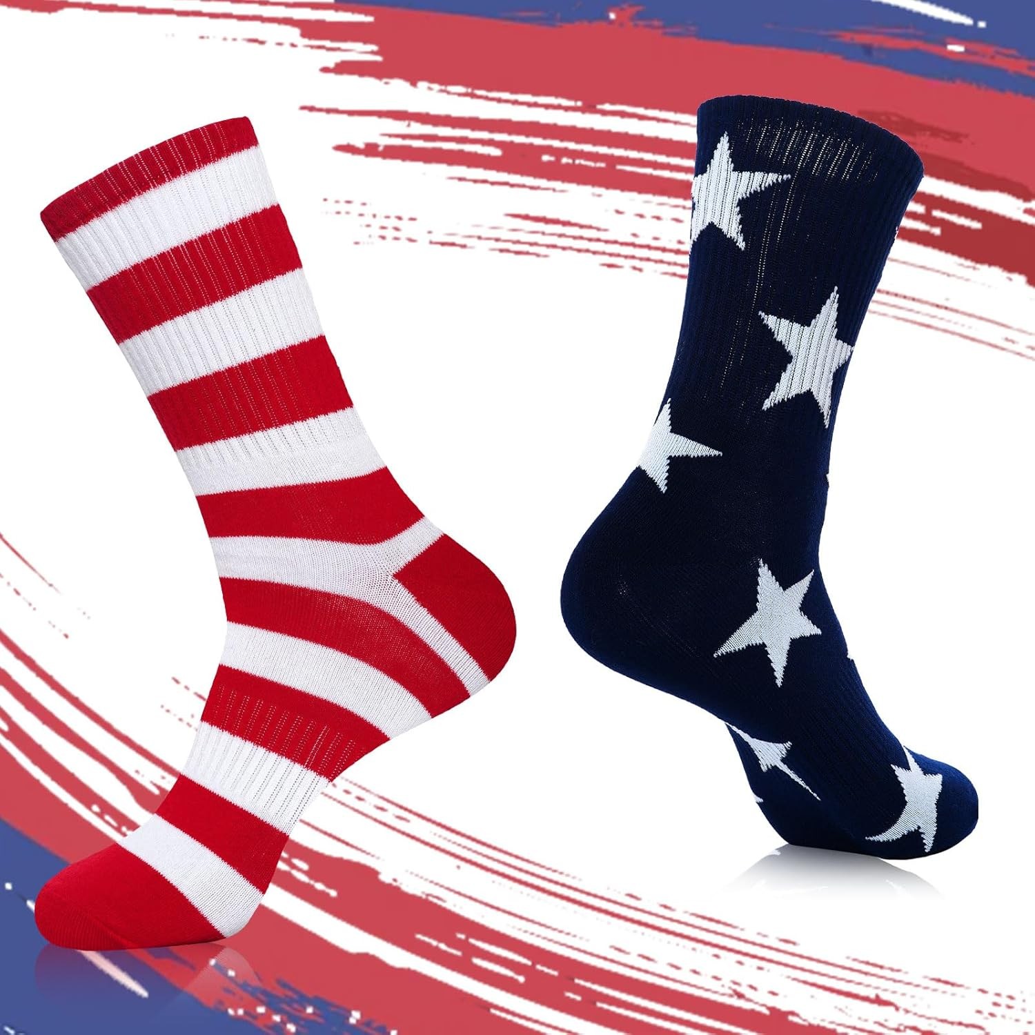 3 Pairs American Flag Socks Men Women USA Patriotic Stars Stripes Gift Set