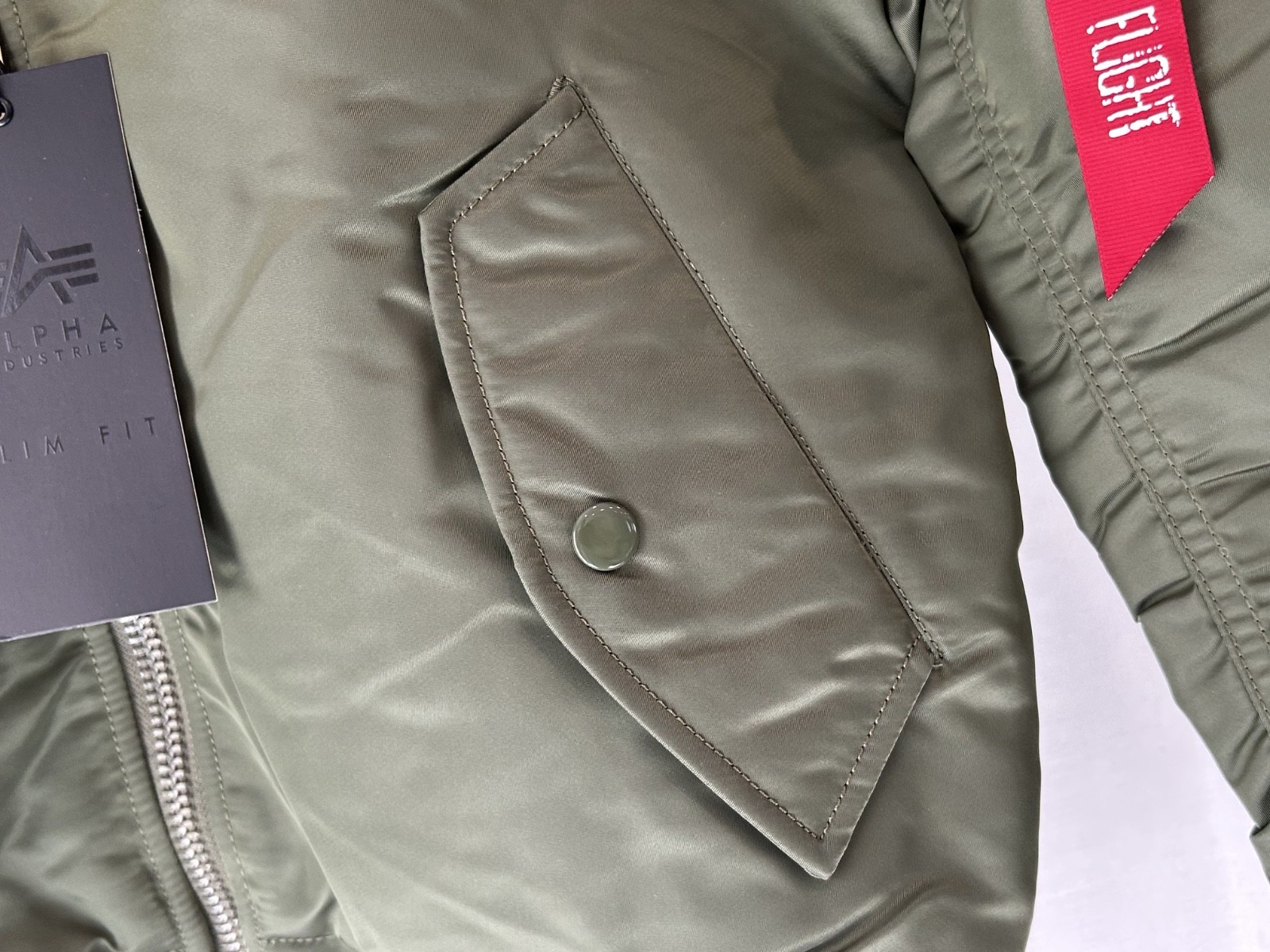 Alpha Industries USAF MA-1 Flight Bomber Jacket Sage Green Slim Fit Medium NEW