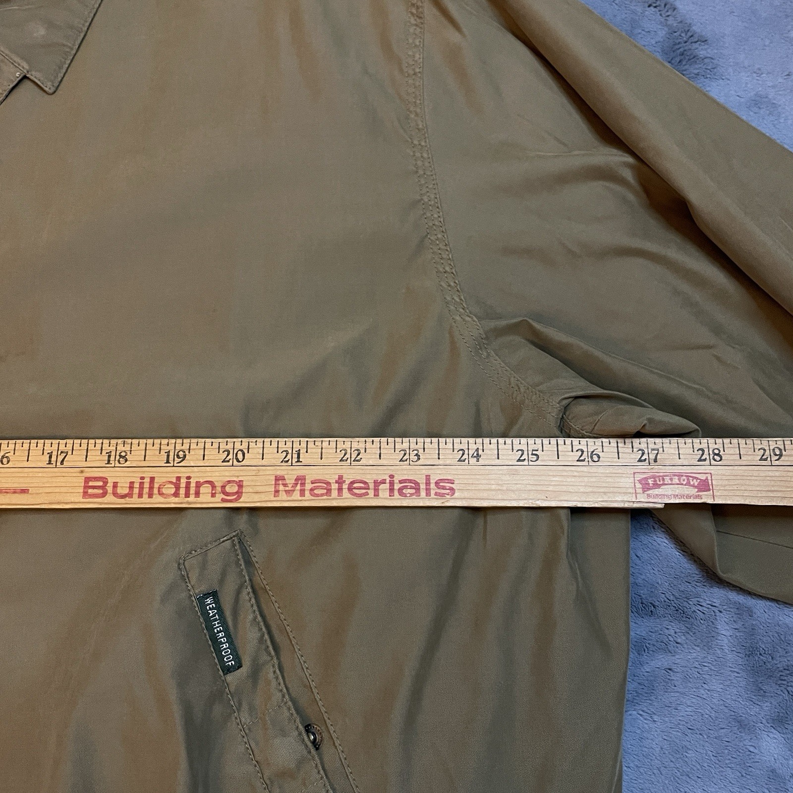 Vintage Weatherproof Bomber Jacket Windbreaker Mens XL Tan Zip Up Pockets Casual