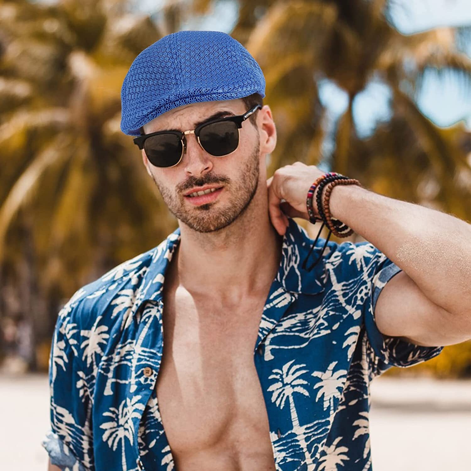 Duck Mesh Summer Gatsby Cap Mens Ivy Hat Golf Driving Sun Flat Cabbie Newsboy