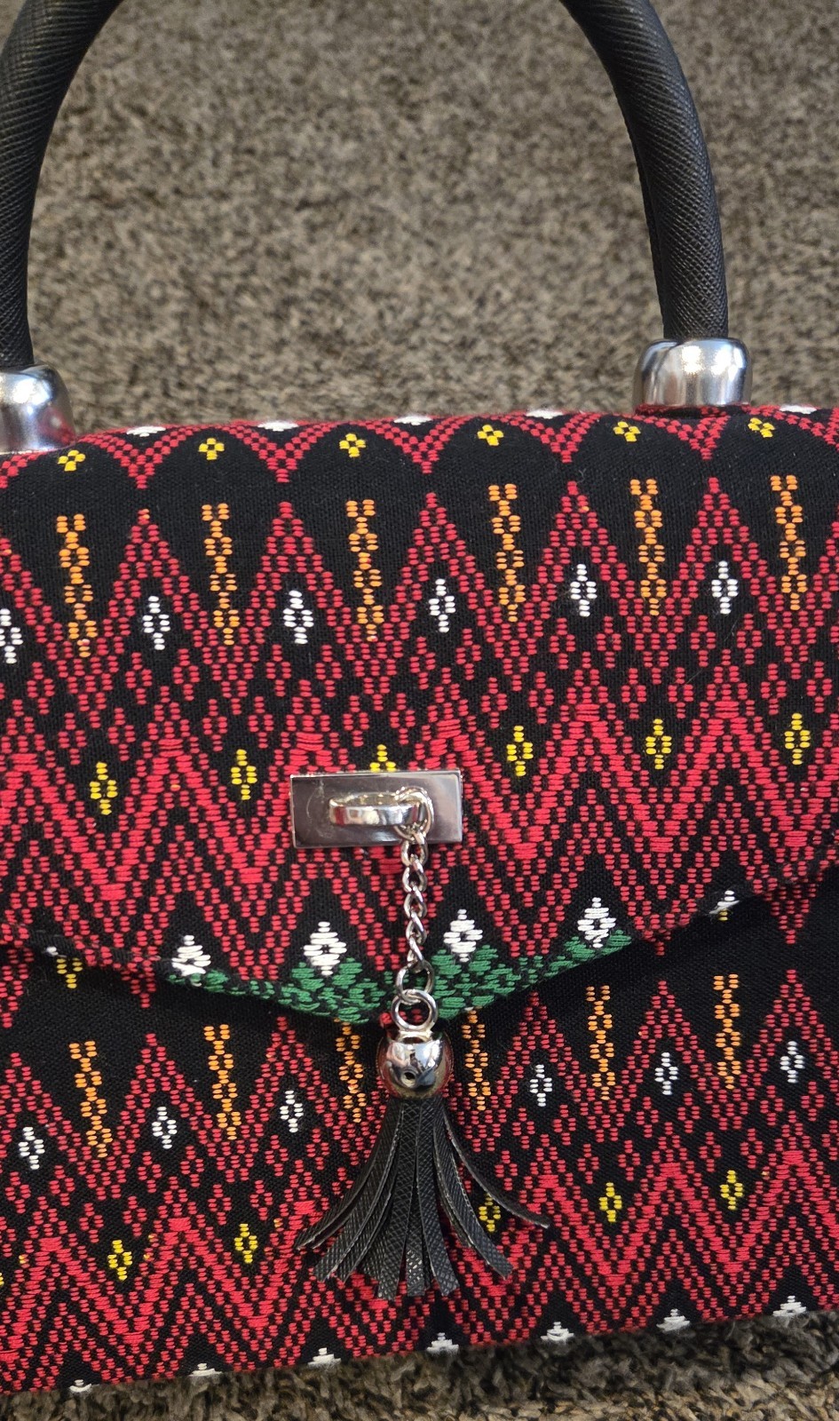 Bohemian Style Bag Red Color Unique Design