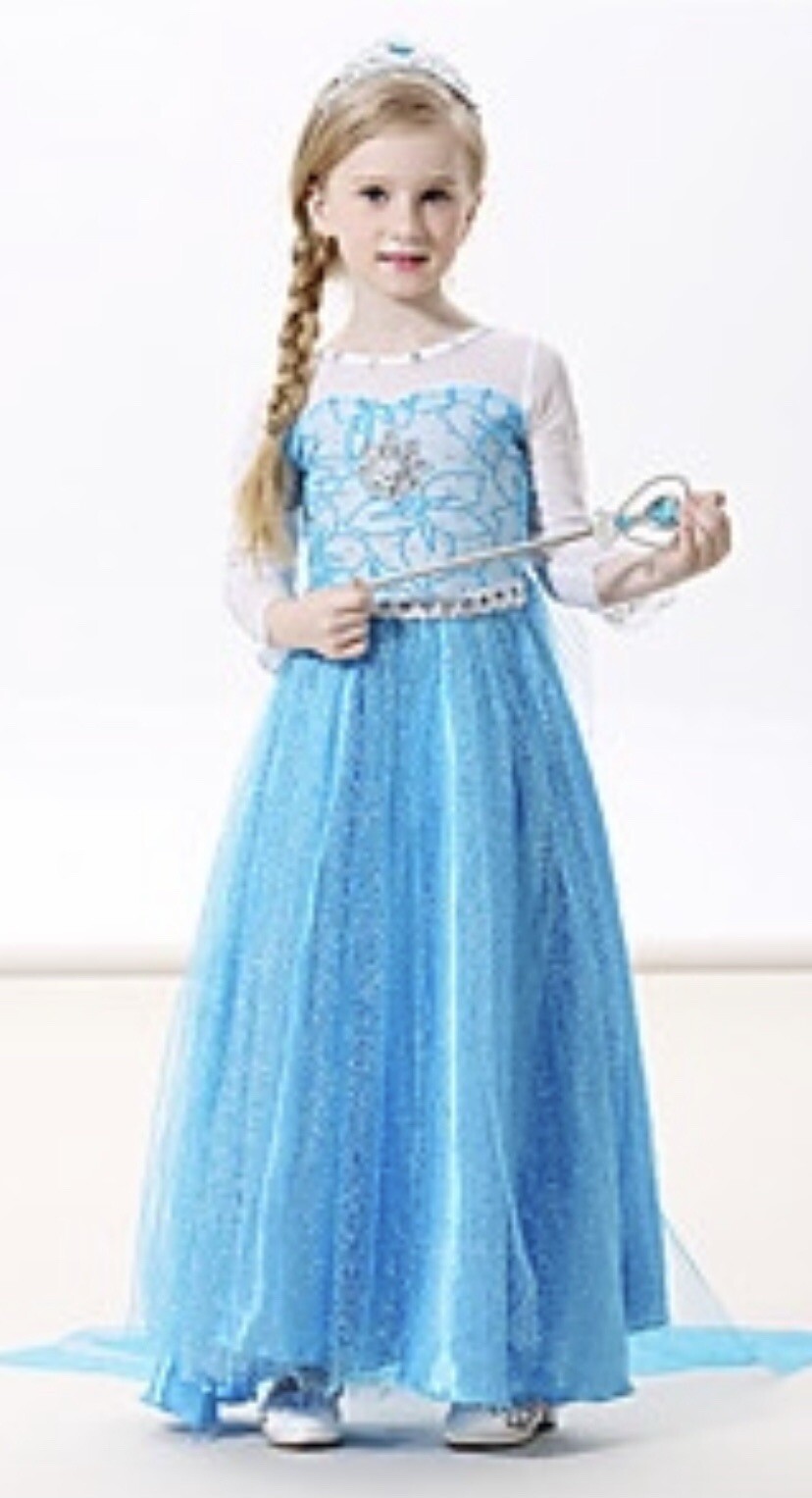 Elsa Frozen Princess Queen Dress Up Set Girls Costume US Fast Shipping