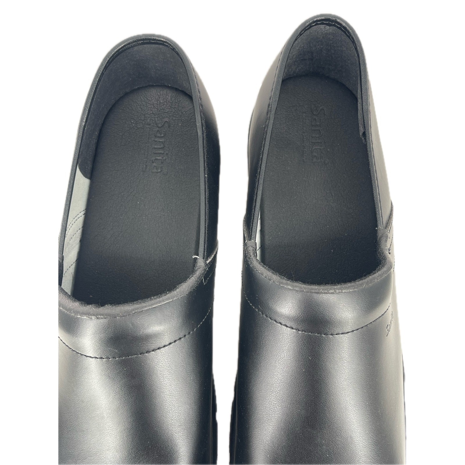 Sanita Professional Black Leather Clogs Slip Resistant Work Shoes Mens 47 EU