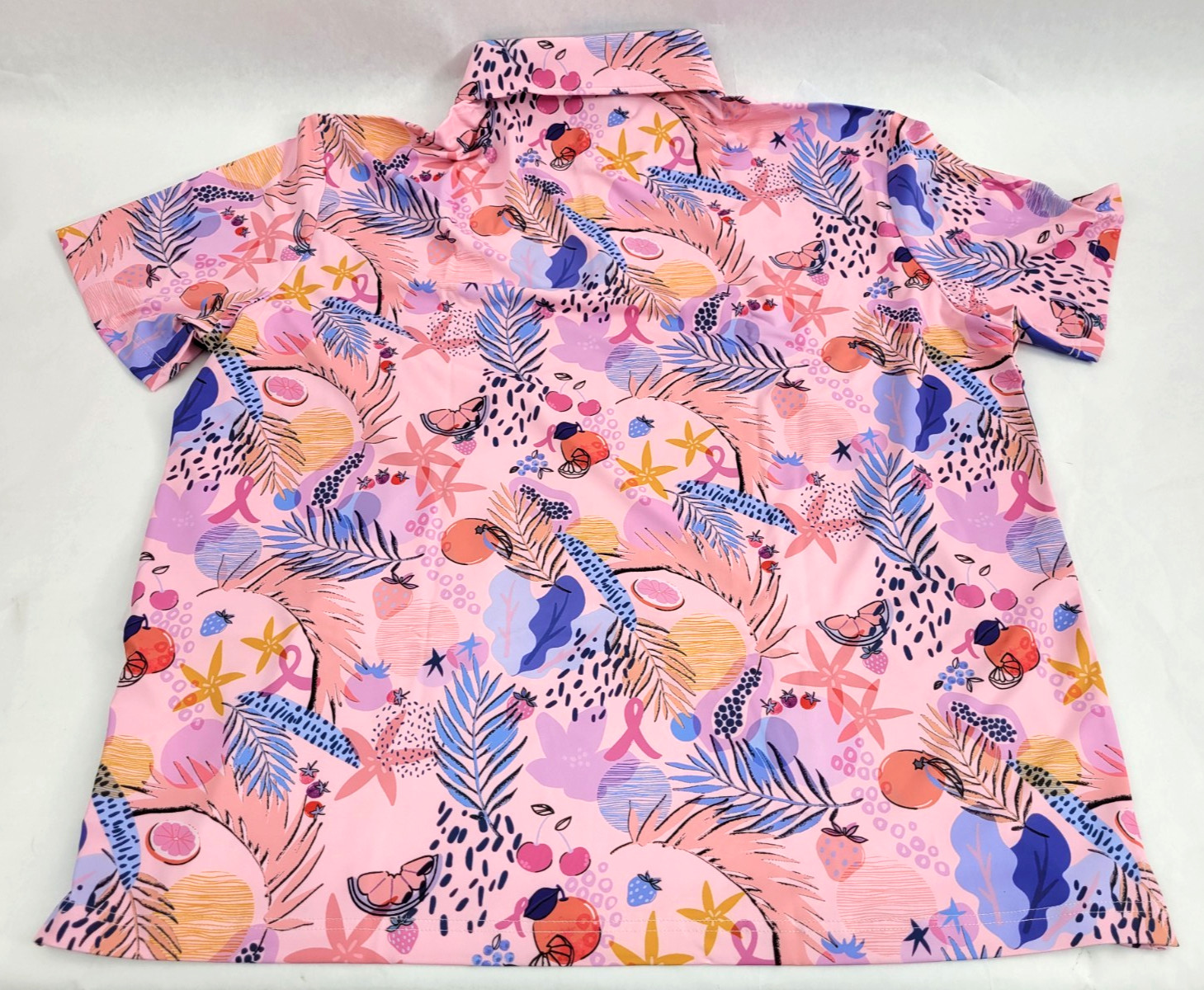 NWT Sunday Swagger Fighting Fruit Breast Cancer Awareness Polo Golf Shirt 2XL 3X
