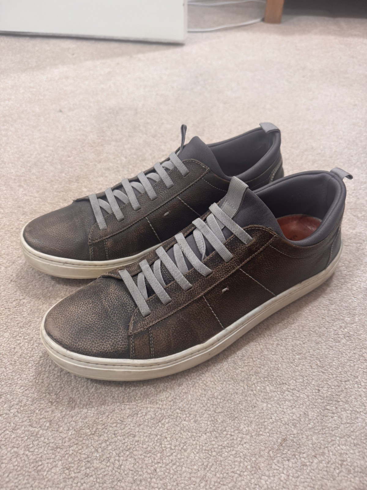 Men’s Size 10 M Martin Dingman Cameron Pebble Grain Sneaker Shoes Old Clay Brown