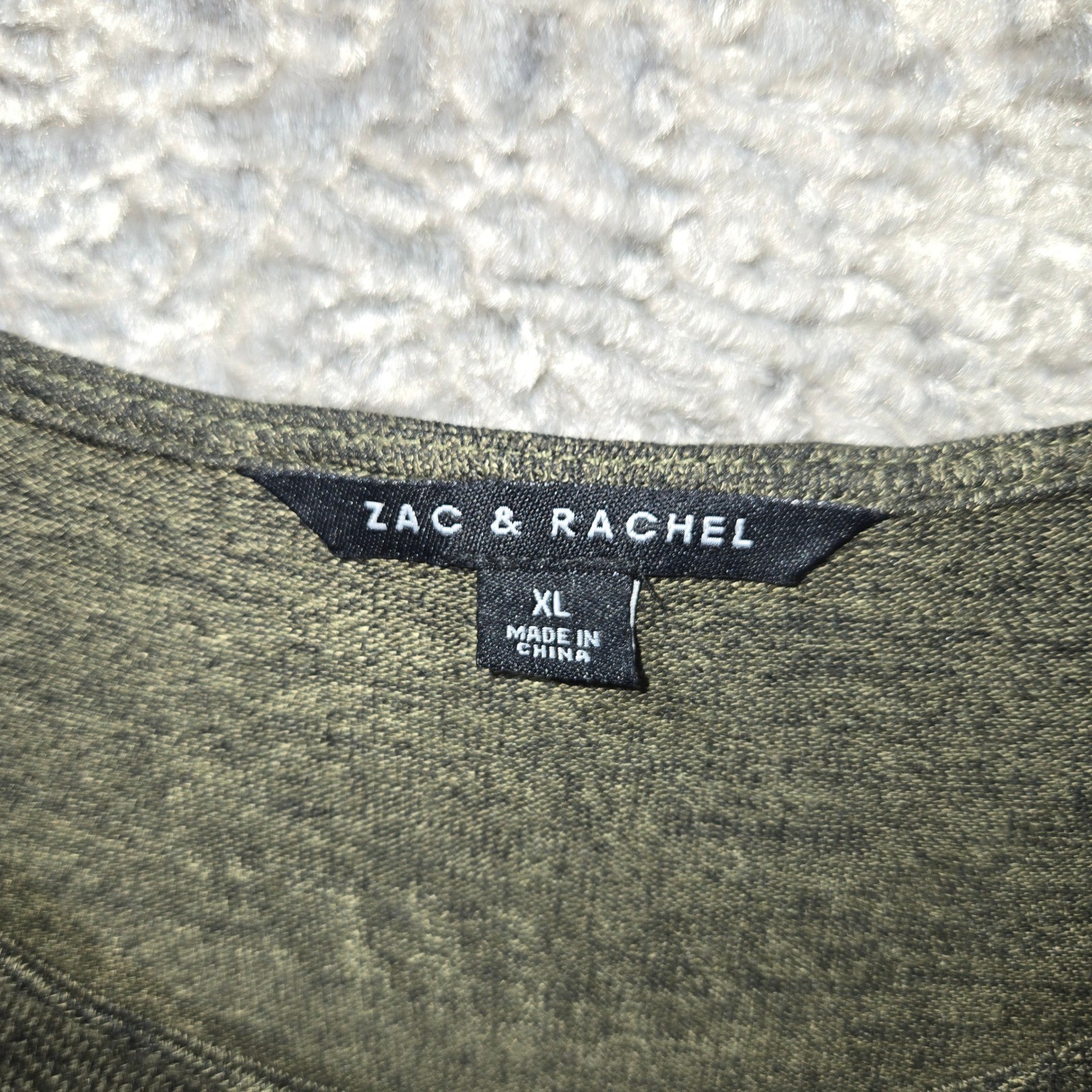 Zac & Rachel Womens XL Olive Green Marled Asymmetrical Hem Tunic ST81TA1V9 NWT