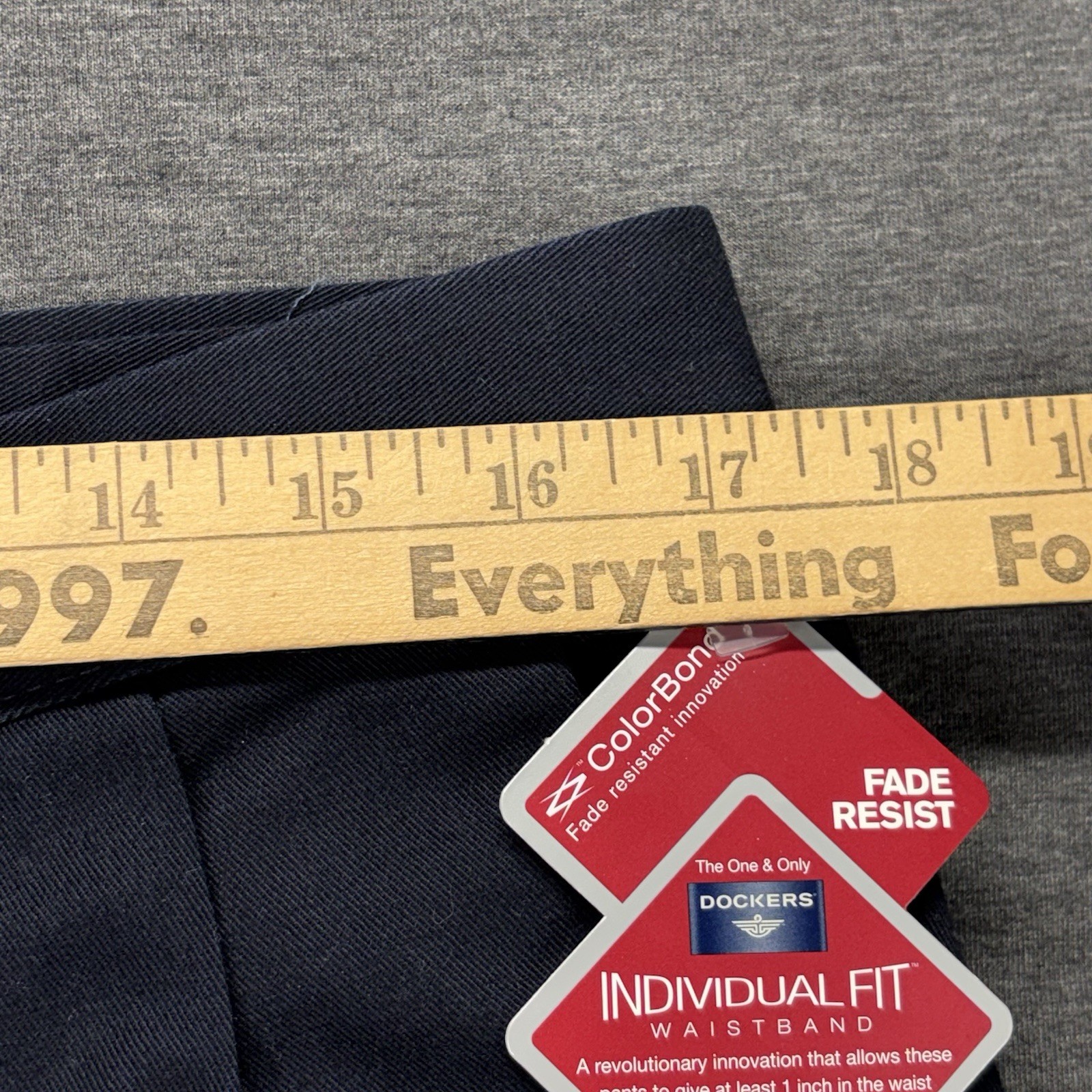 Dockers Original Khaki Pants Mens 34×30 Blue Classic Fit Pleated No Wrinkles NEW