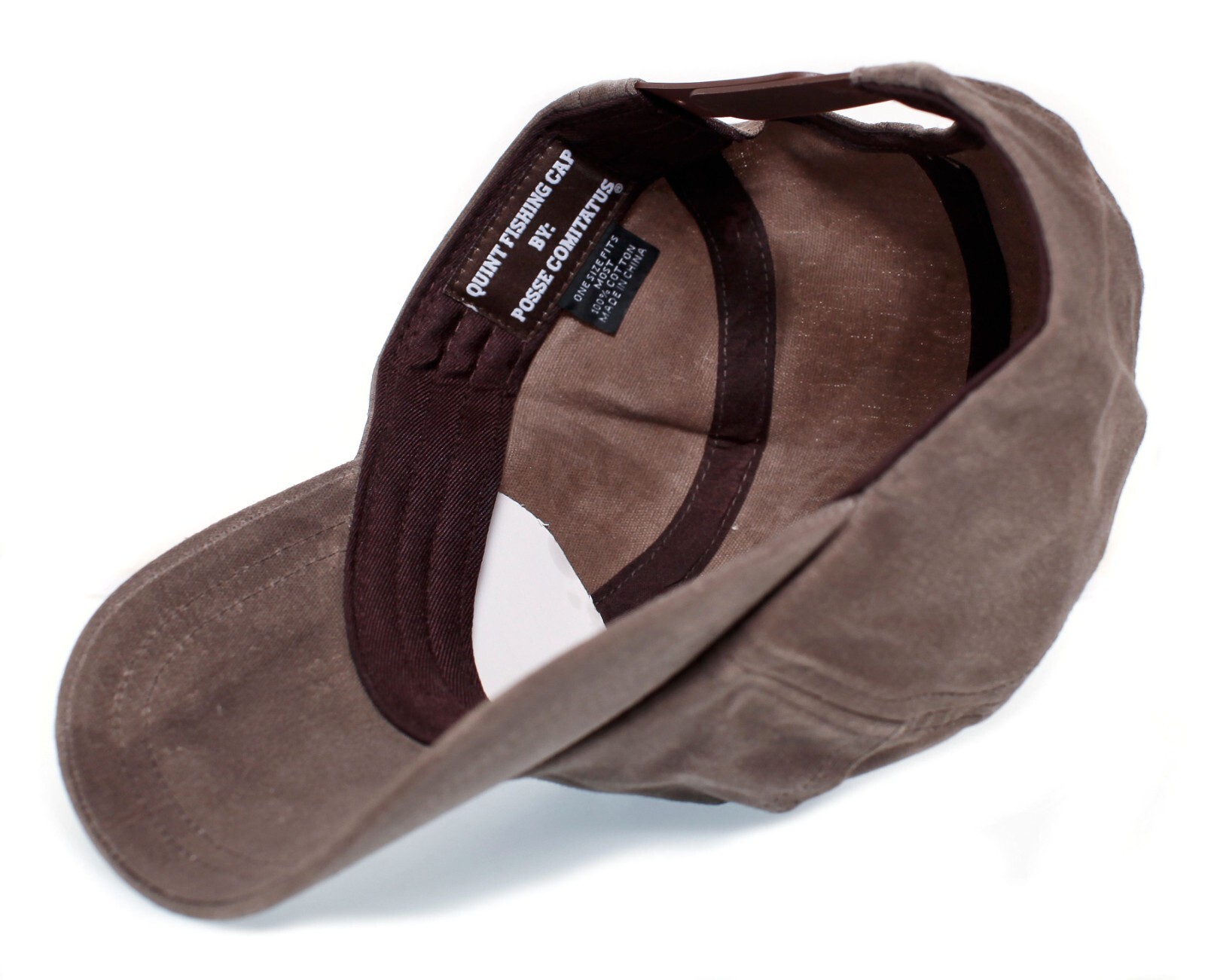 Quint Fishing Hat Movie Cap Brown Canvas 5 Panel Wax Waterproof