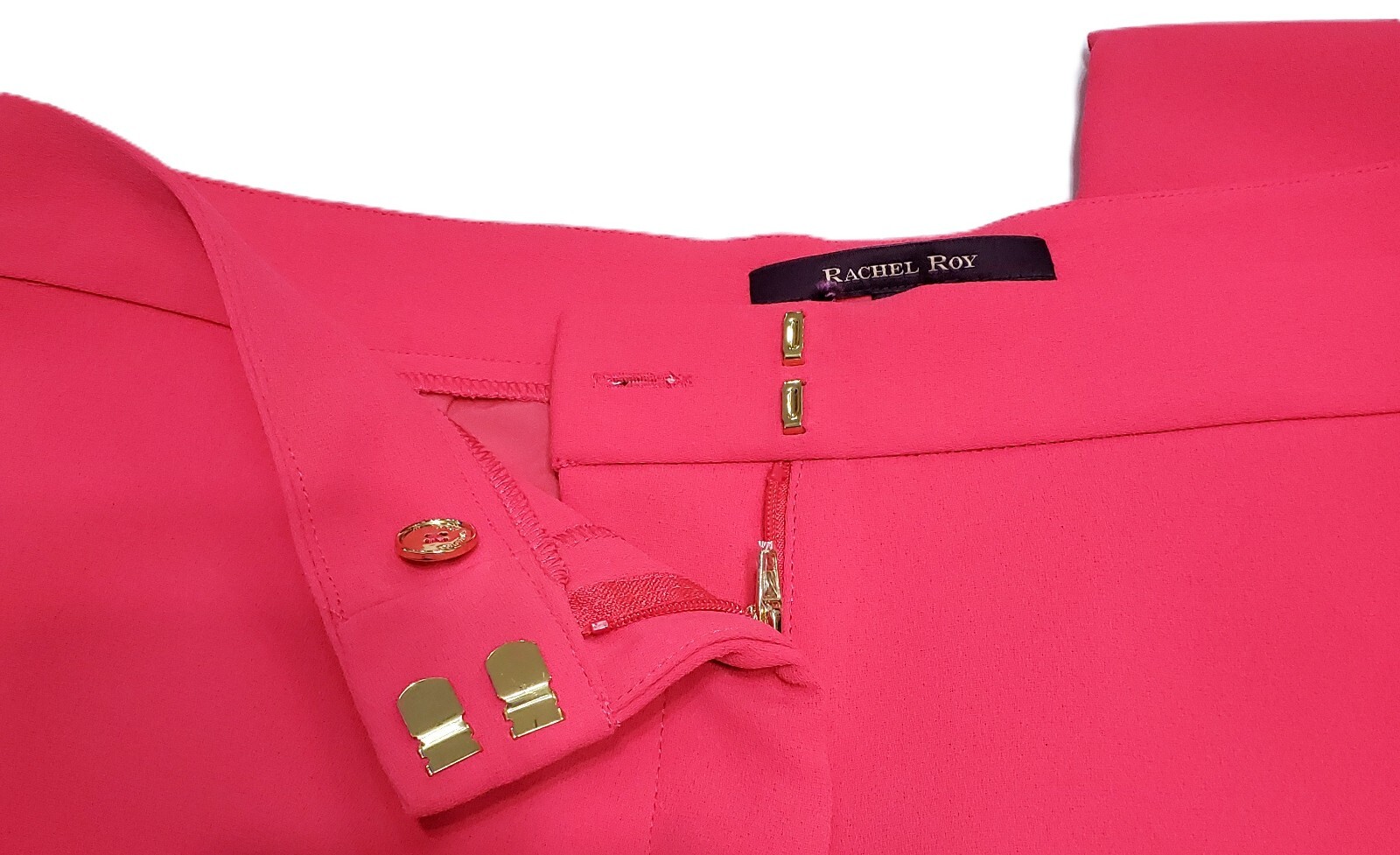 Rachel Roy Bold Pink Career Dress Pants Straight Leg High Rise Sz 10 NWT $298