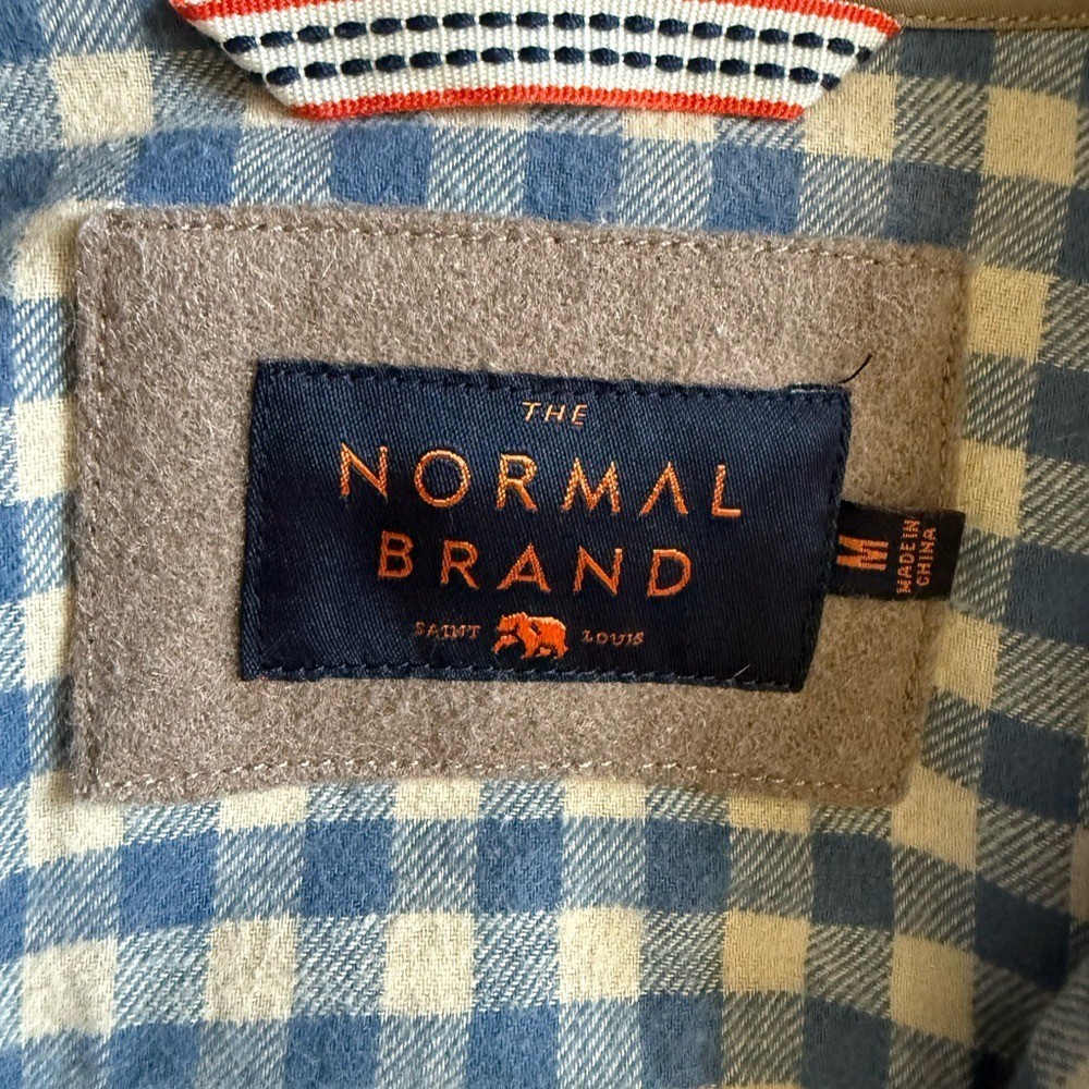 The Normal Brand Wool Blend Shirt Jacket Brown Plaid Lined M