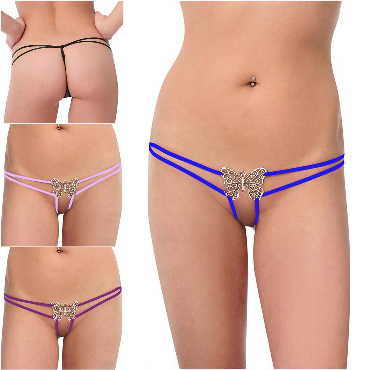 Butterfly Womens Sexy Underwear Panties Micro Mini Thong G-String Lingerie Panty
