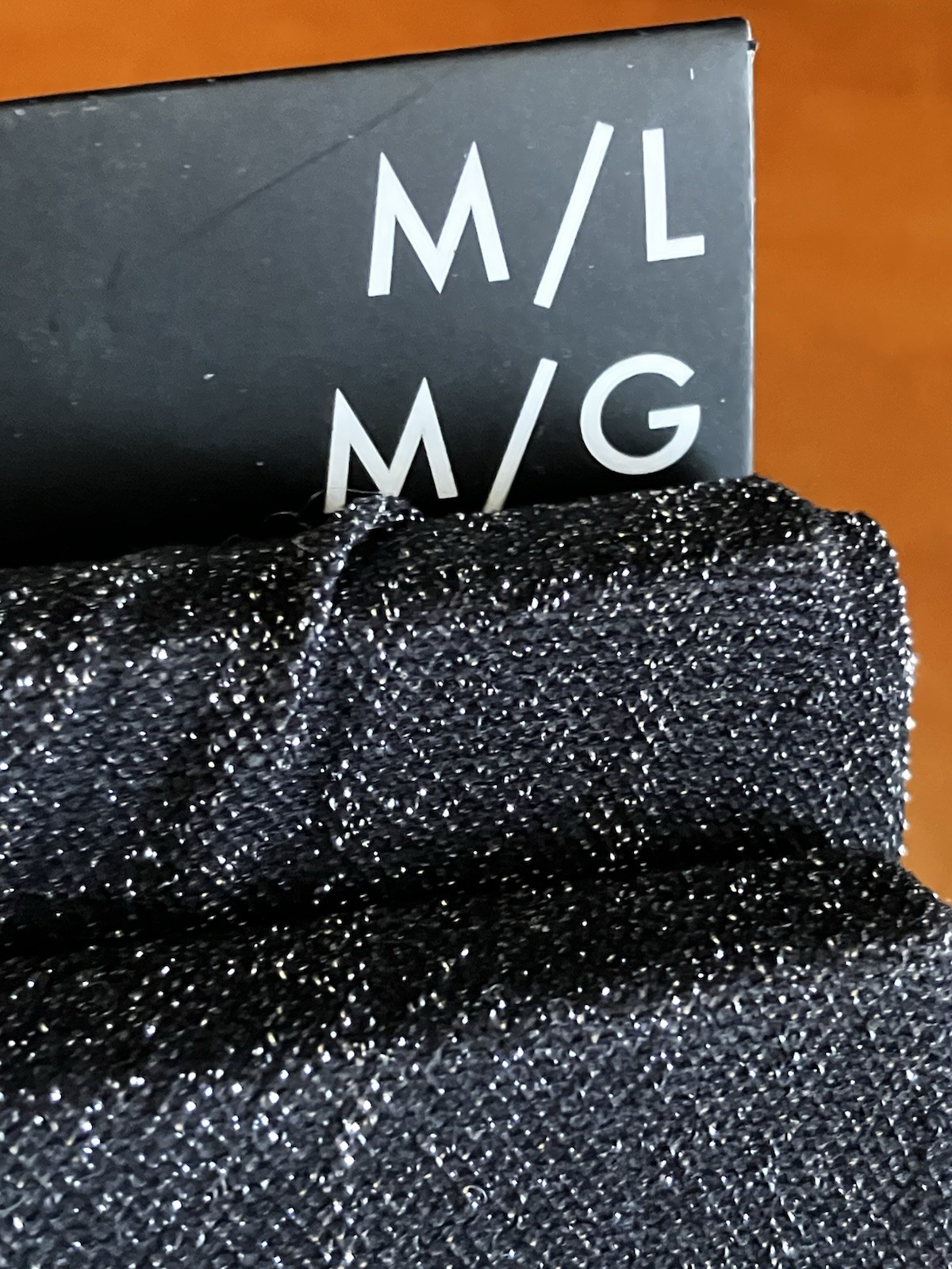 Rebecca Minkoff Opaque Black & Silver Glitter Tights 2 Pair Size M/L NWT
