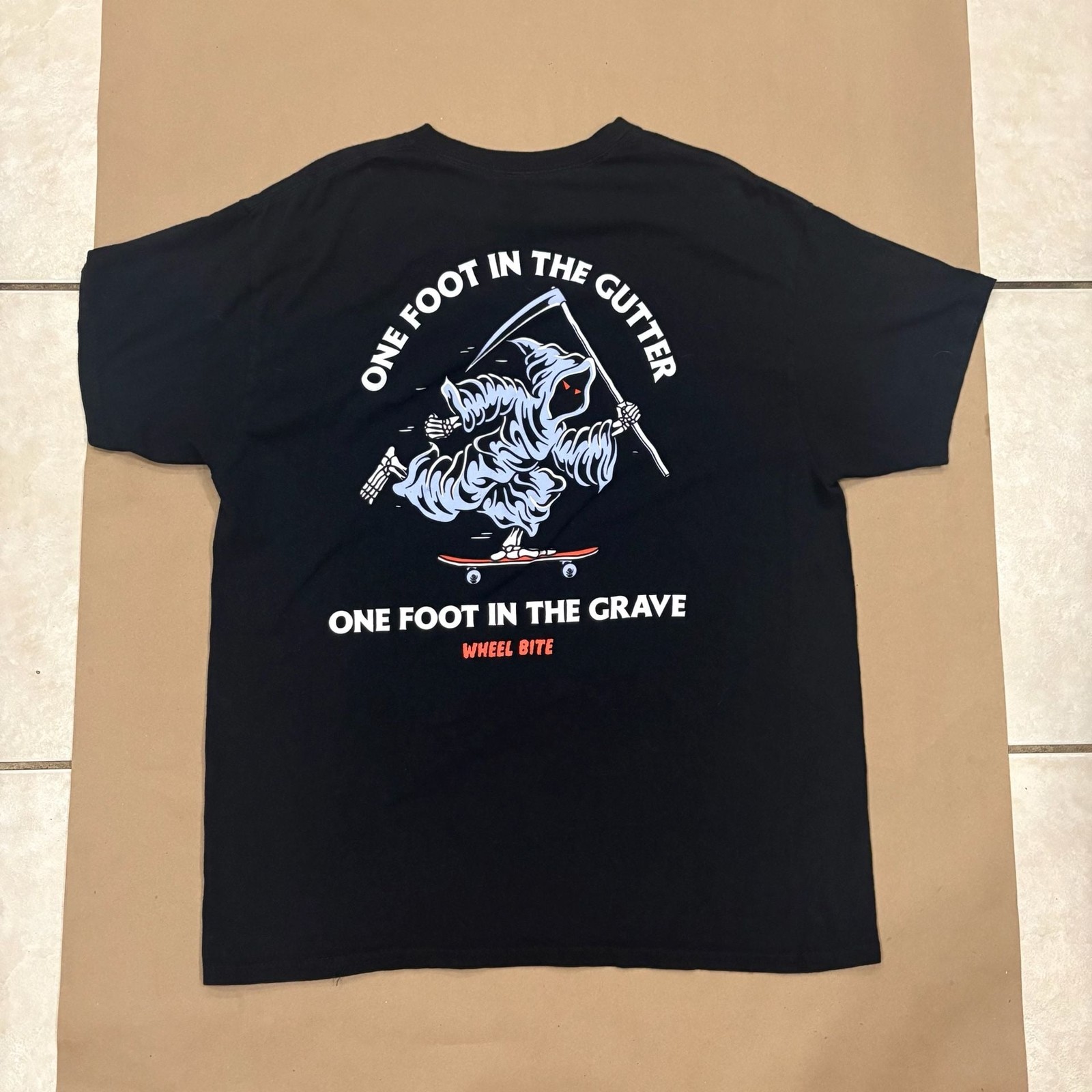 Wheel Bite Skate Co One Foot In The Grave Grim Reaper T-Shirt