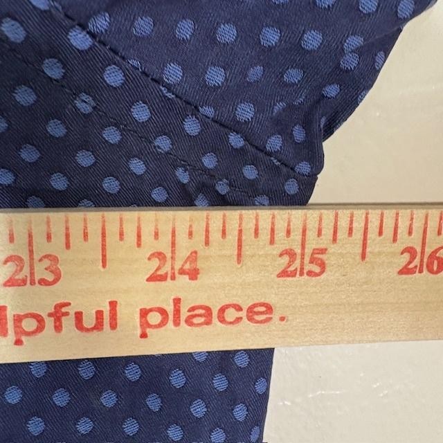Eton Shirt Mens 2XL Blue Polka Dot Made To Measure 100% Cotton Long Sleeve Dress
