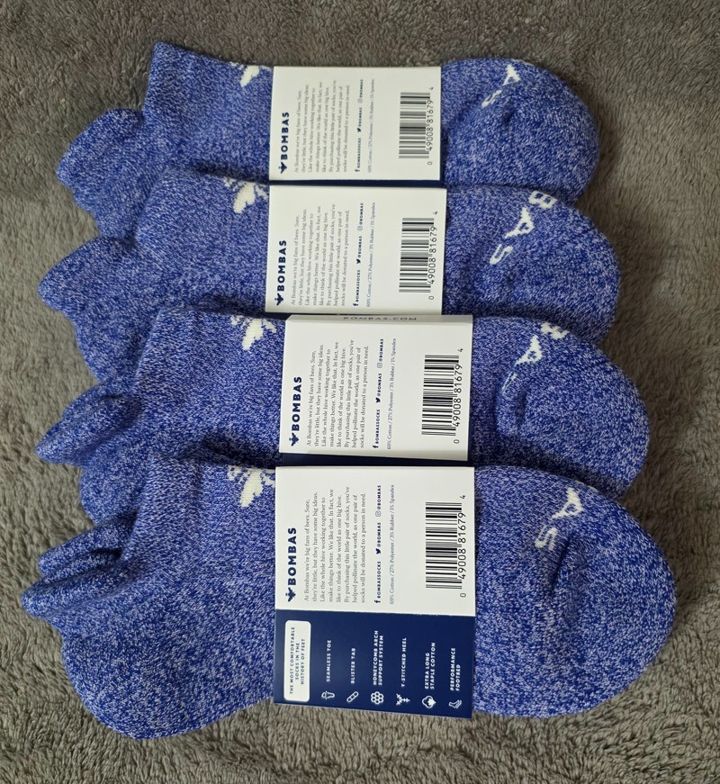 4-Pack (4 pairs) Bombas Marls Ankle Socks – Violet – Women’s Medium